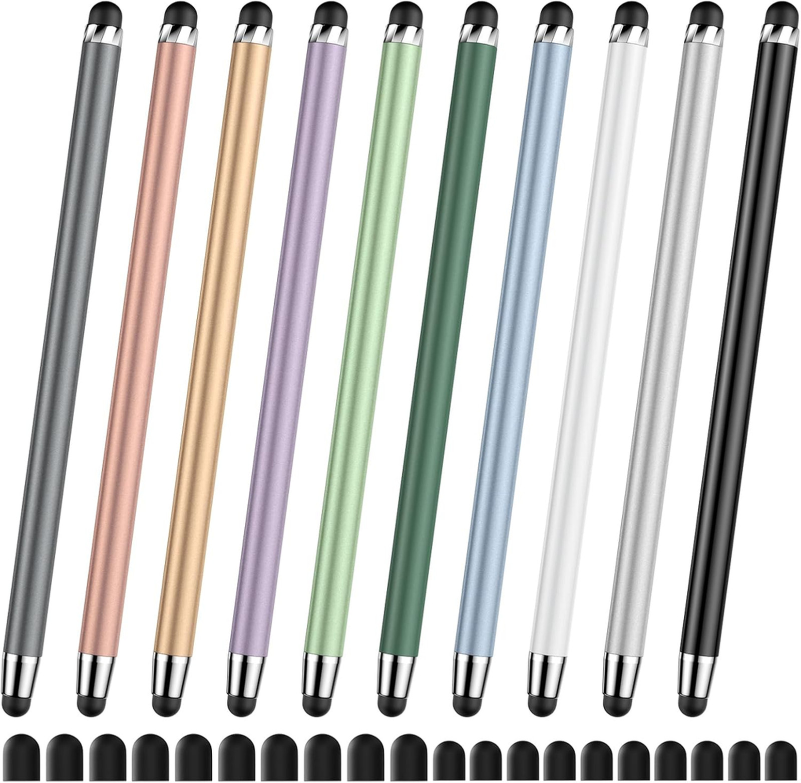Stylus Pen 10-Pack for Touchscreen Devices Dual Rubber Tips Compatible with iPad