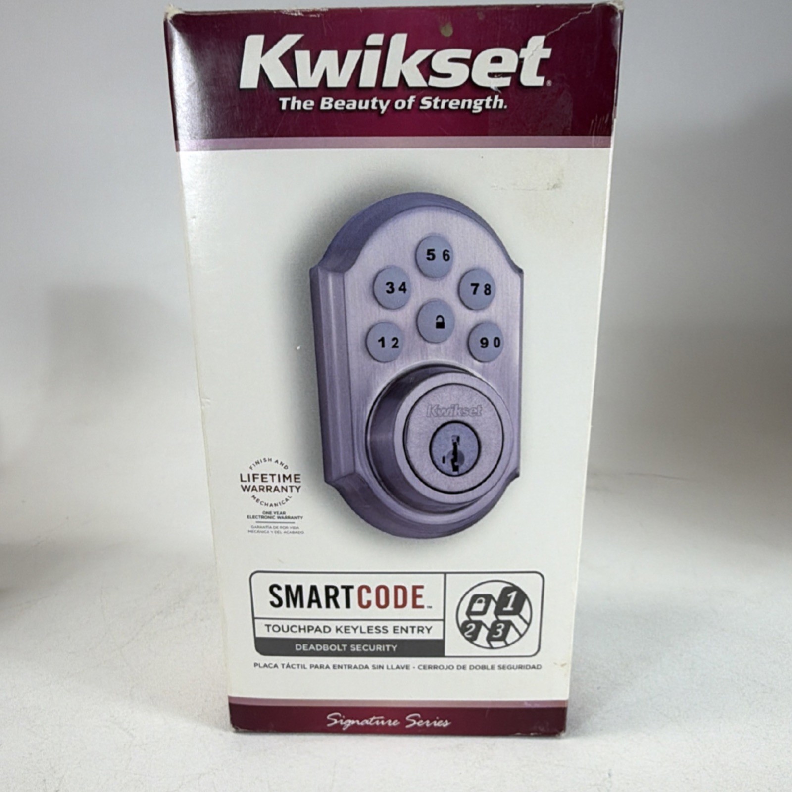 Kwikset SmartCode Silver Satin Keyless Touchpad Deadbolt Lock Front Door