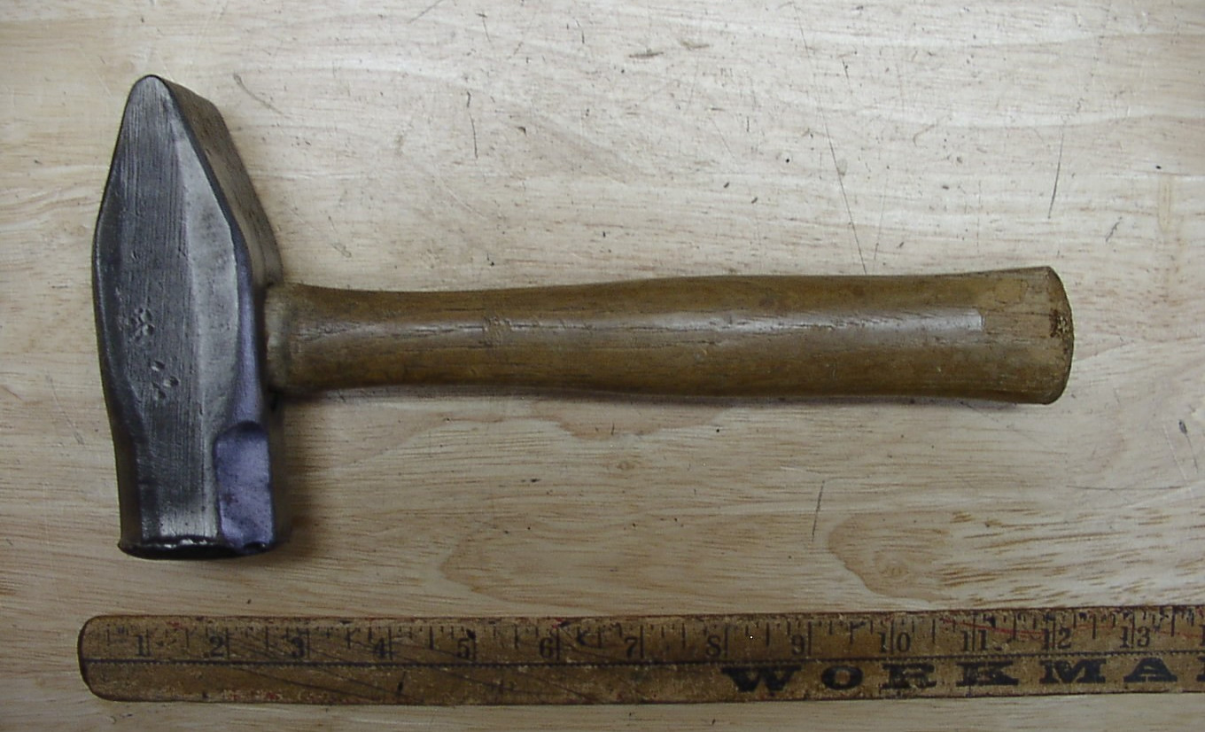 Old Used Tools,Unbr.anded 4lb.Cross Peen Hammer,5-1/4" Head,Use & Wear,Good Hndl