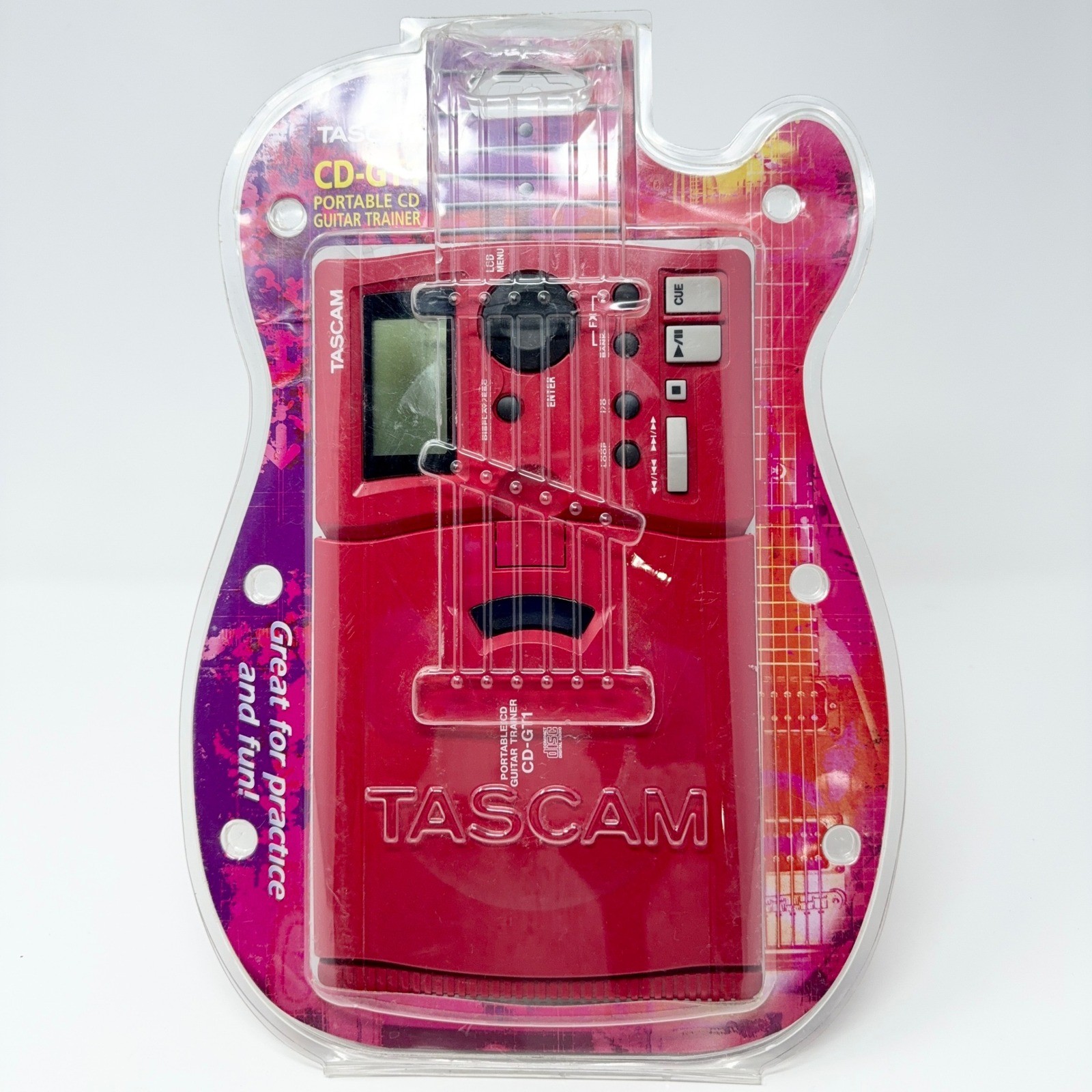 TASCAM CD-GT1 Red Portable CD Guitar Trainer Tested & Working Original Packaging