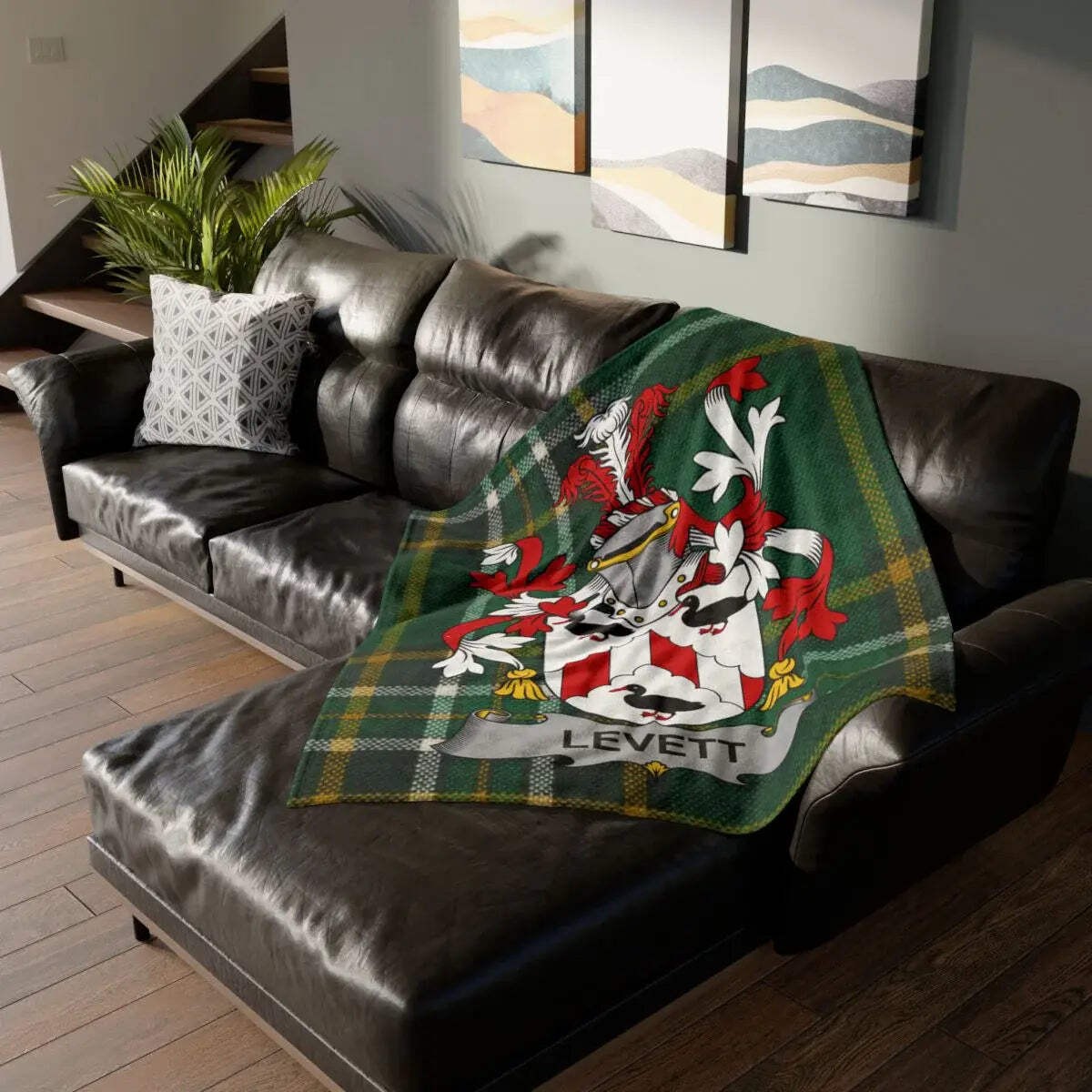 Levett Family Crest Irish Blanket
