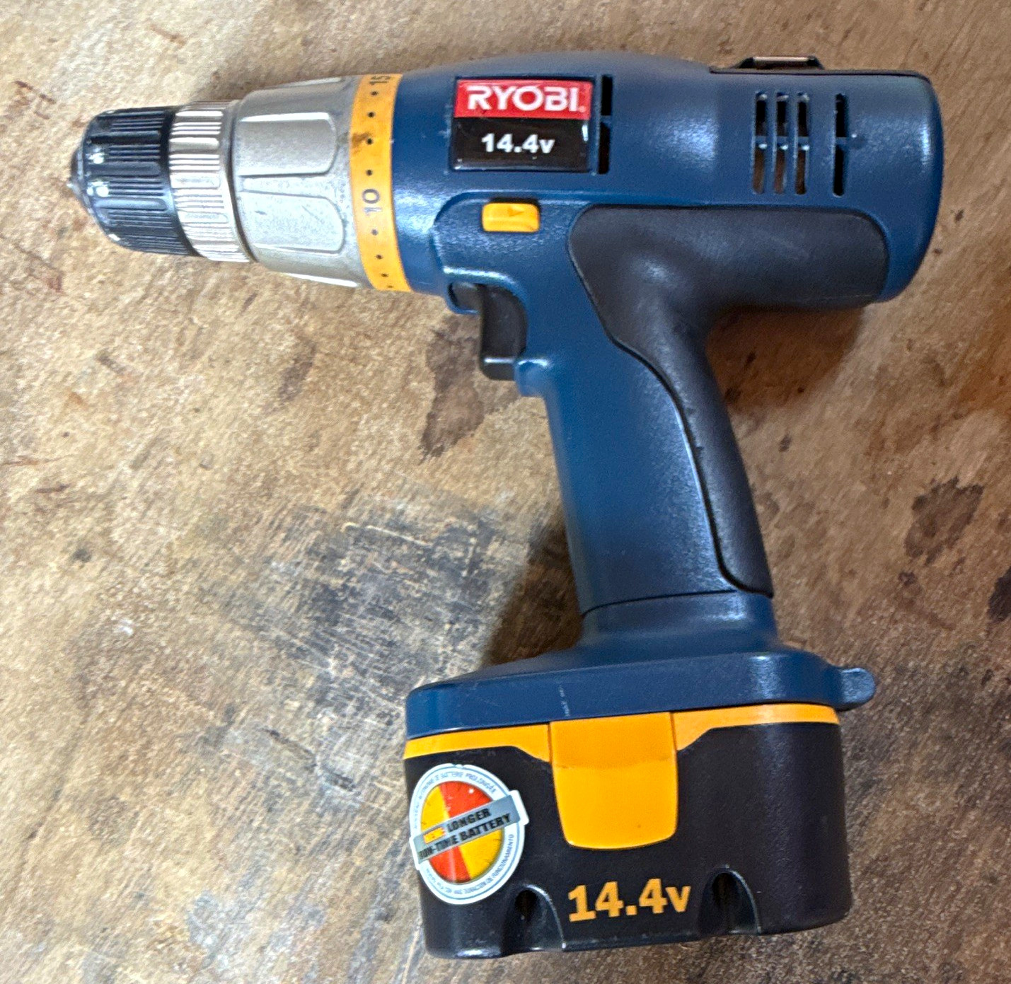 Ryobi 14.4V Cordless Drill/Driver Keyless Chuck w Battery Blue/Black