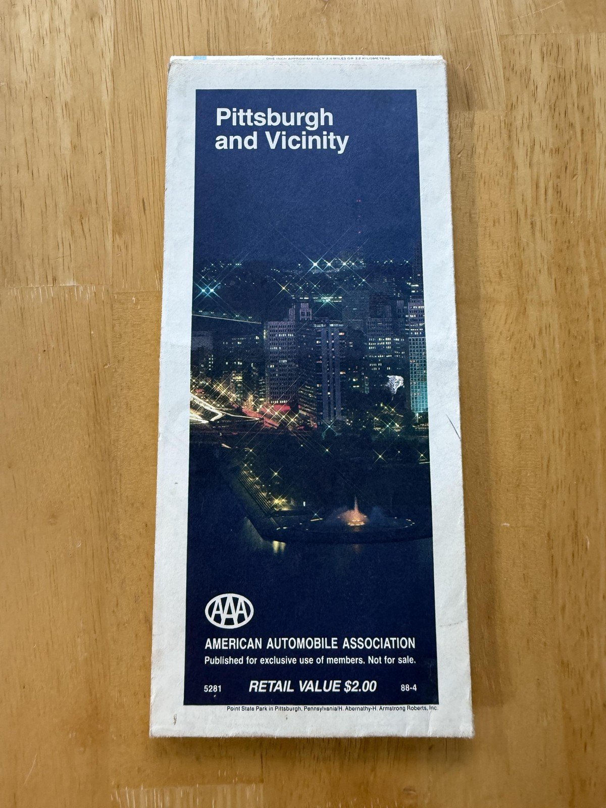 Vintage AAA Pittsburgh And Vicinity Road Map Travel Folded Brochure USA