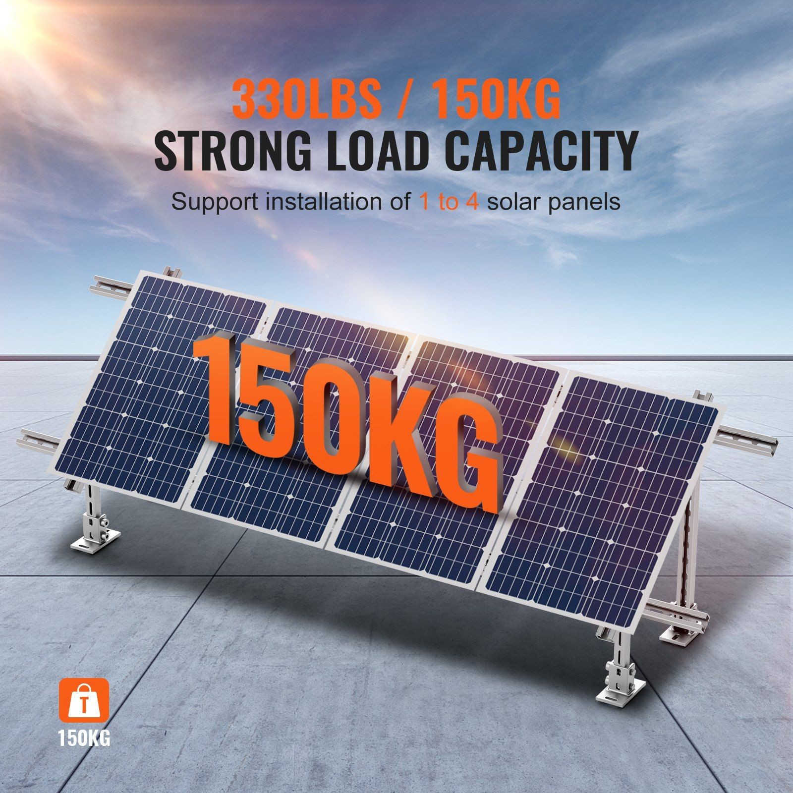 Solar Panel Mounting Brackets, 30°-60° Adj. Multi-Pieces Solar Panel Brackets