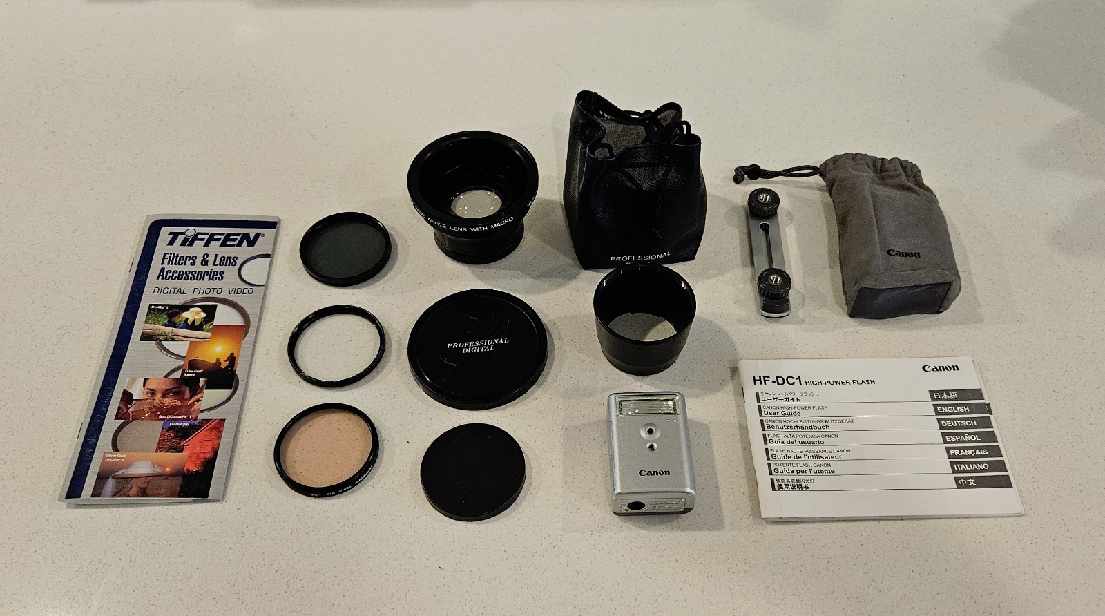 Canon PowerShot Accessory Bundle – Wide Angle Lens, Filters, Adapter, Flash
