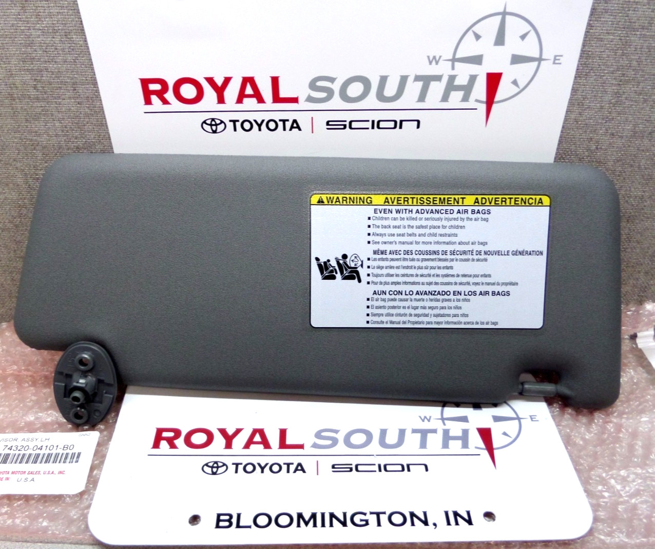 Toyota Tacoma 05-11 Med Gray Driver Side Vinyl Sun Visor Genuine OEM OE