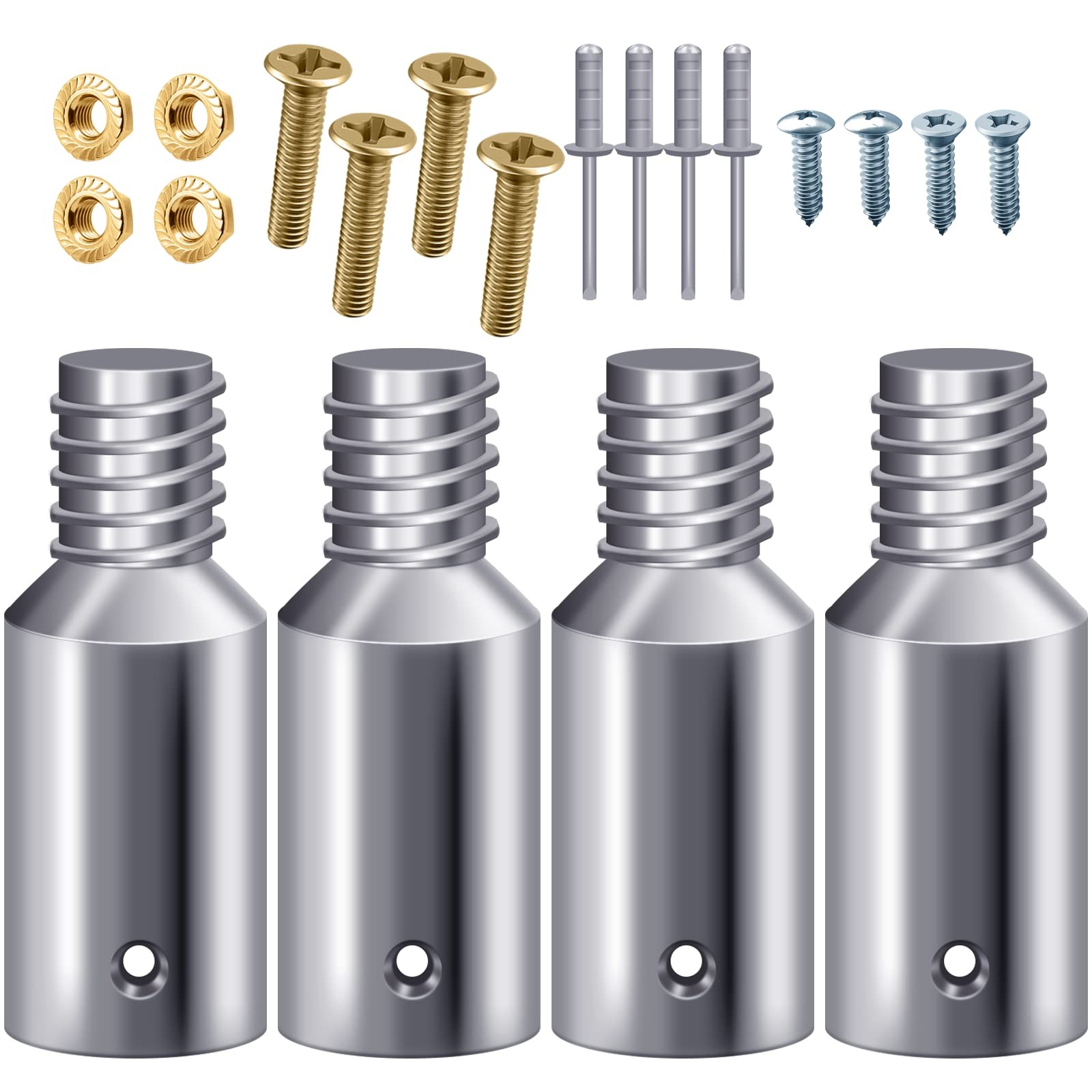 4 Pcs Threaded Tip Replacement Ultra Threaded Tip Repair Kit Mop Handle Pole ...