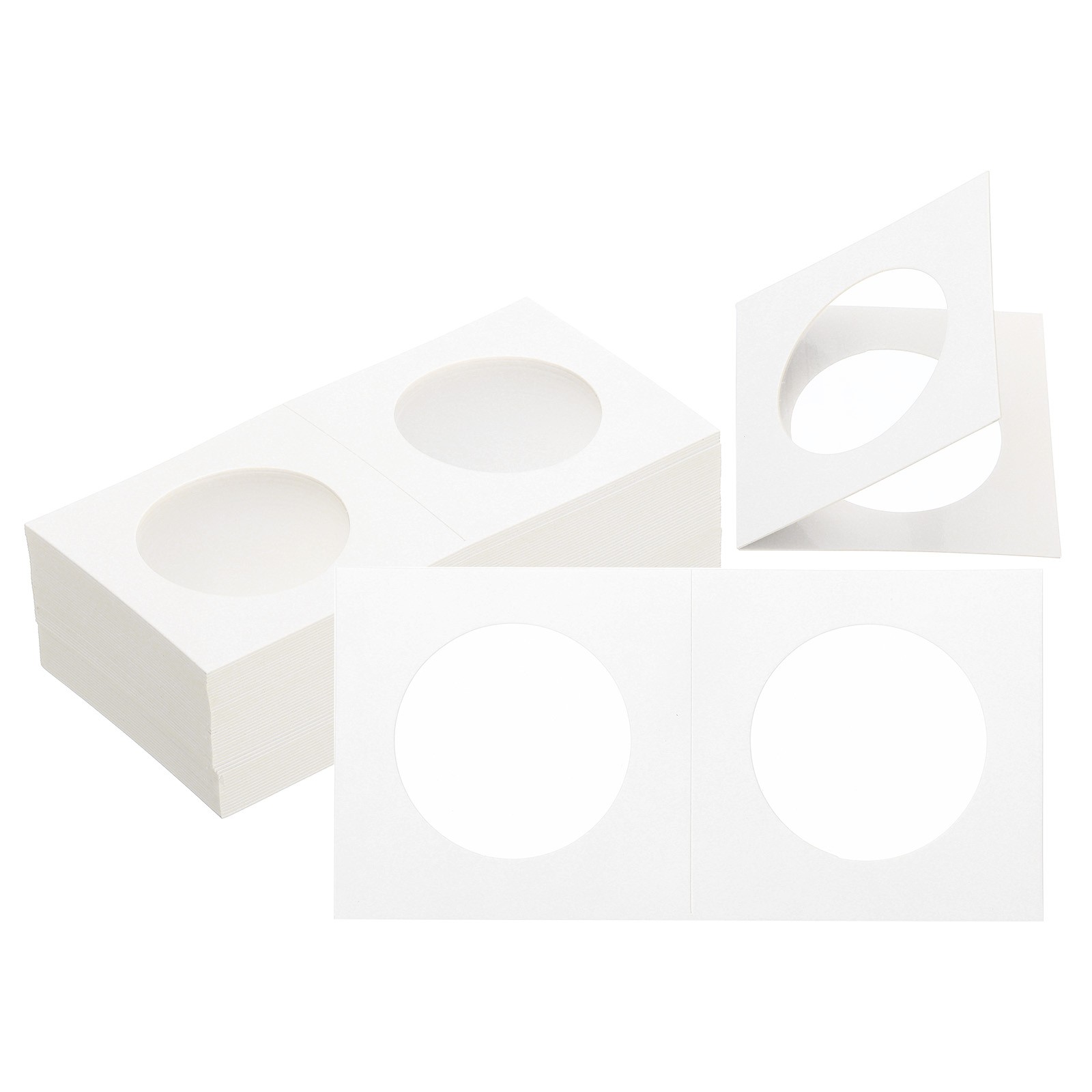 2 x 2 Coin Flips, 50 Pack 33mm Cardboard Coin Holder Paper Coin Holders