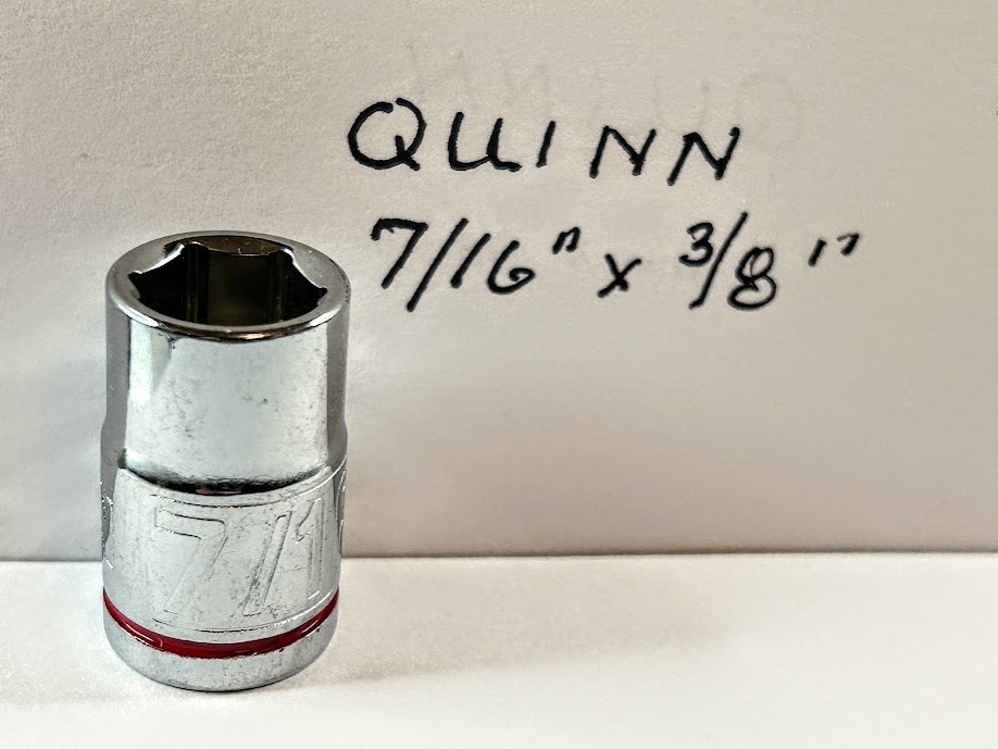 Quinn  7/16" x 3/8"  Dr Standard Socket 6 Point Free USA Shipping