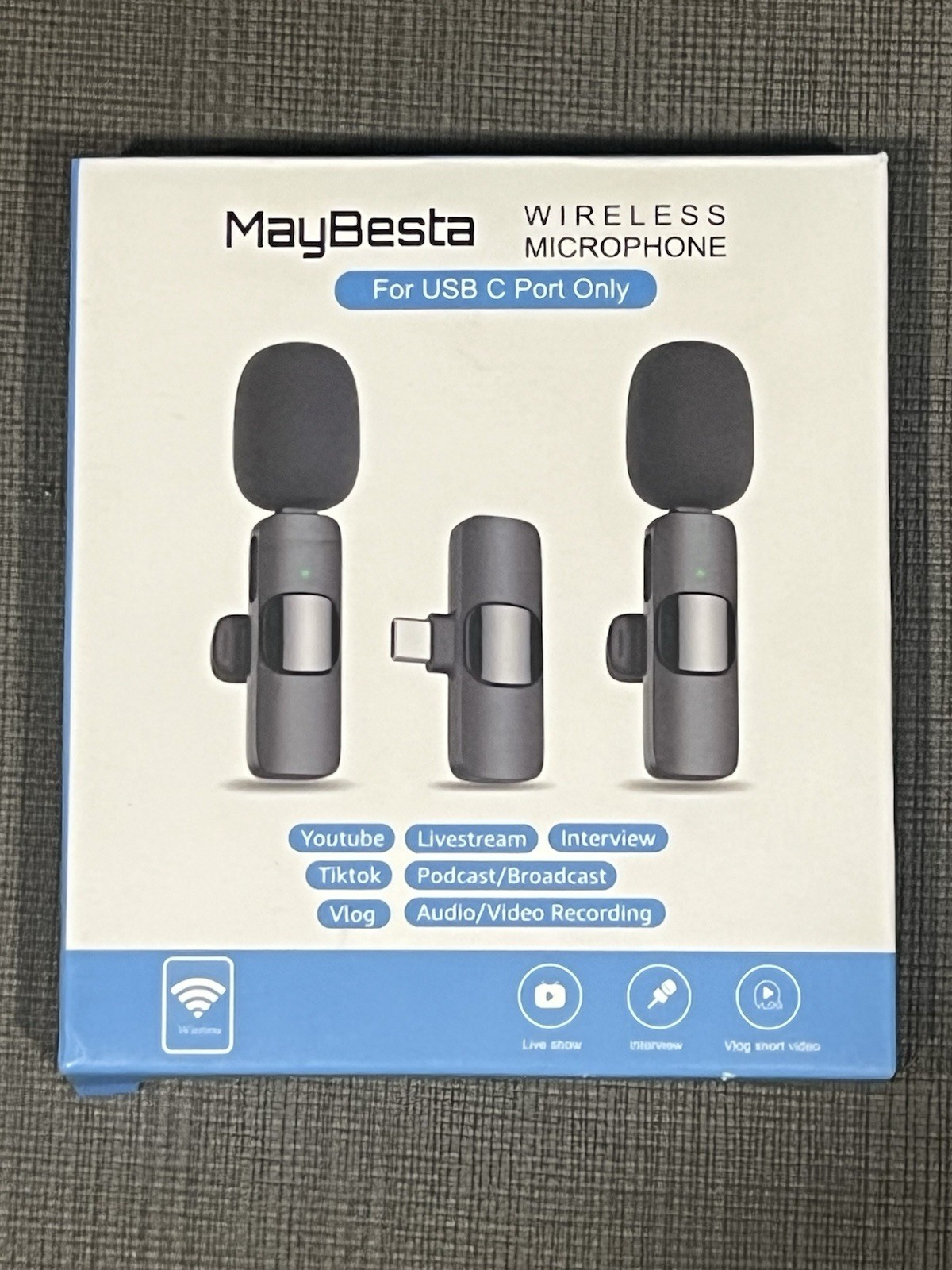 MAYBESTA Professional Wireless Lavalier Lapel Microphone for iPhone, iPad