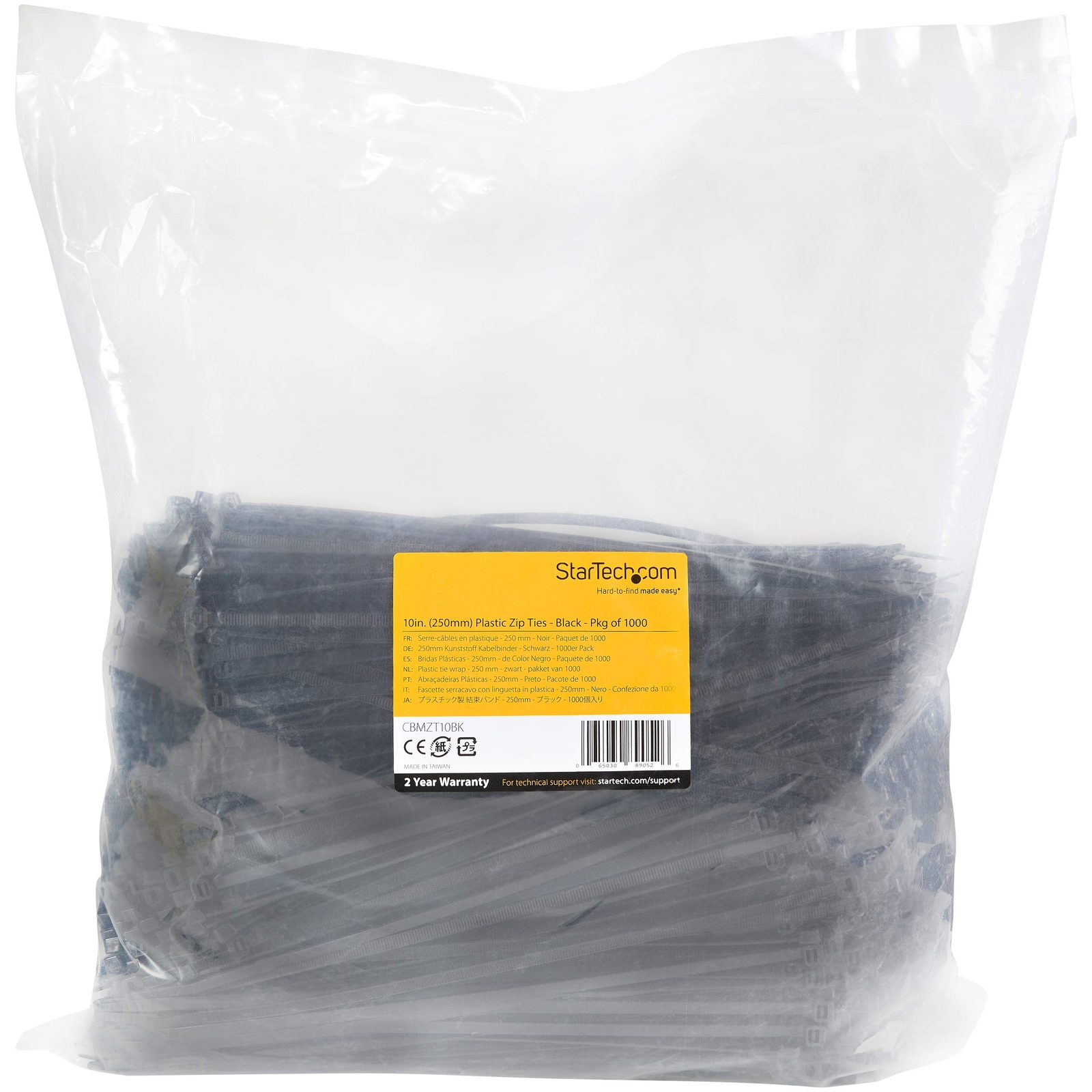 1000 PK XL 10 Blk Cbl Tie TAA