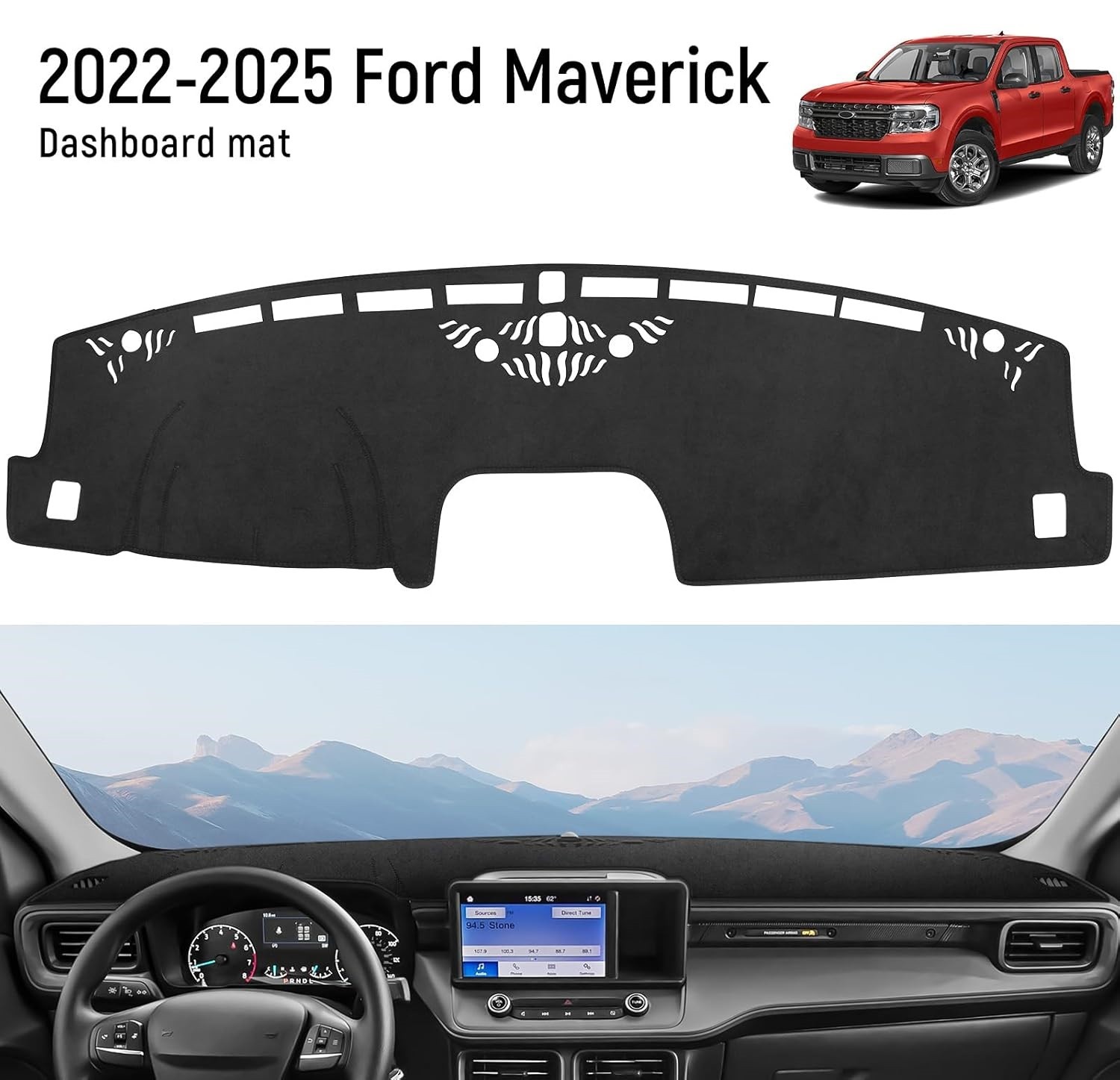 Anti Sun For 2022-25 2026 Ford Maverick Dashboard Pad Dash Cover Mat Pad Carpet.