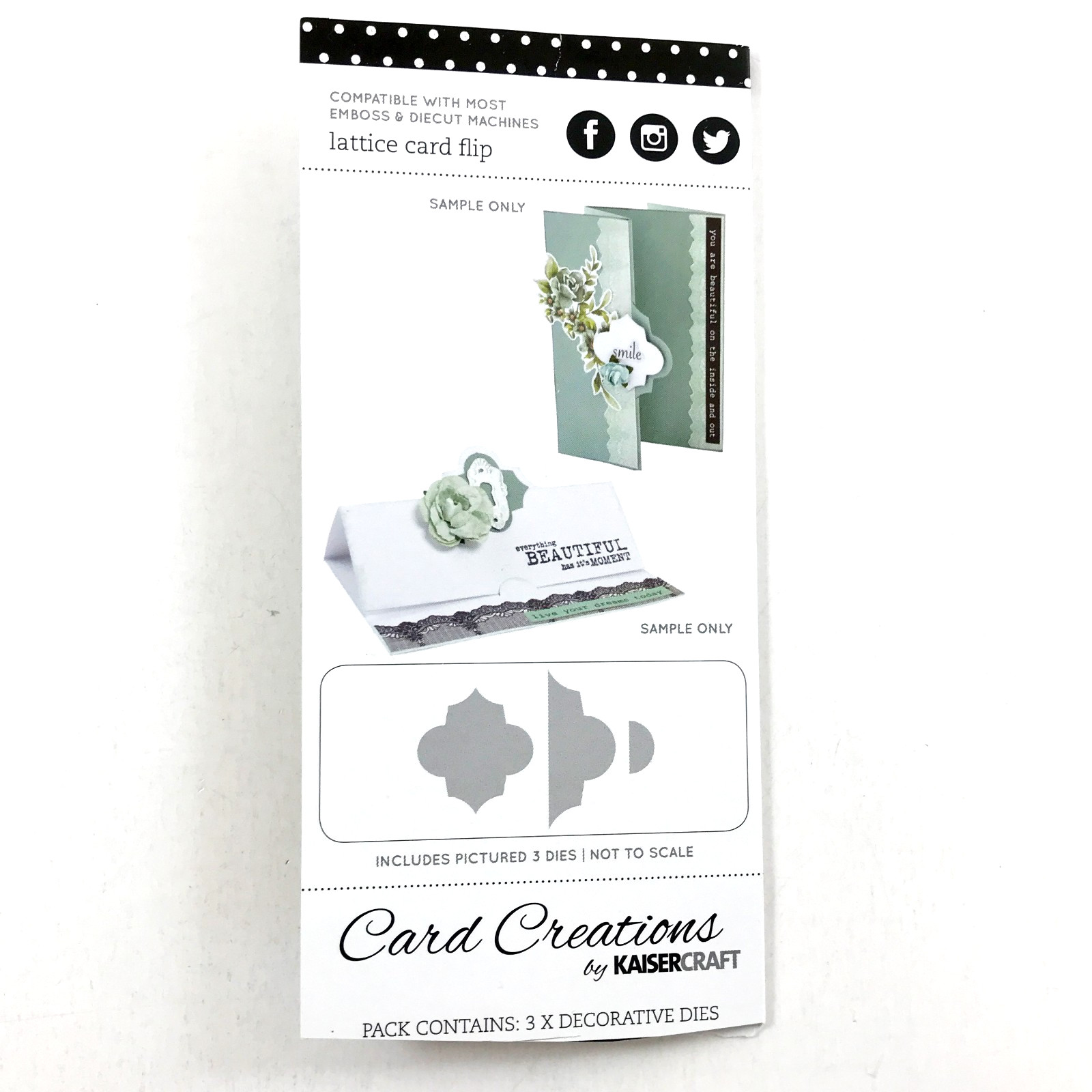 KaiserCraft Card Creations LATTICE CARD FLIP Die Set DD112 Cardmaking Dies