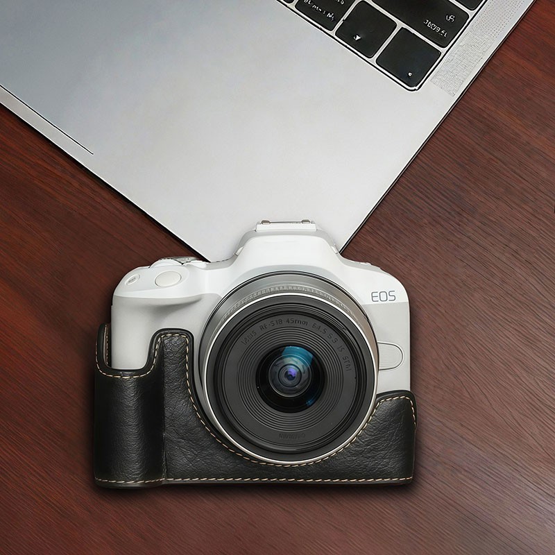 For Canon EOS R50 PU Leather Camera Bag Dock Case Base Protection Cover Shell