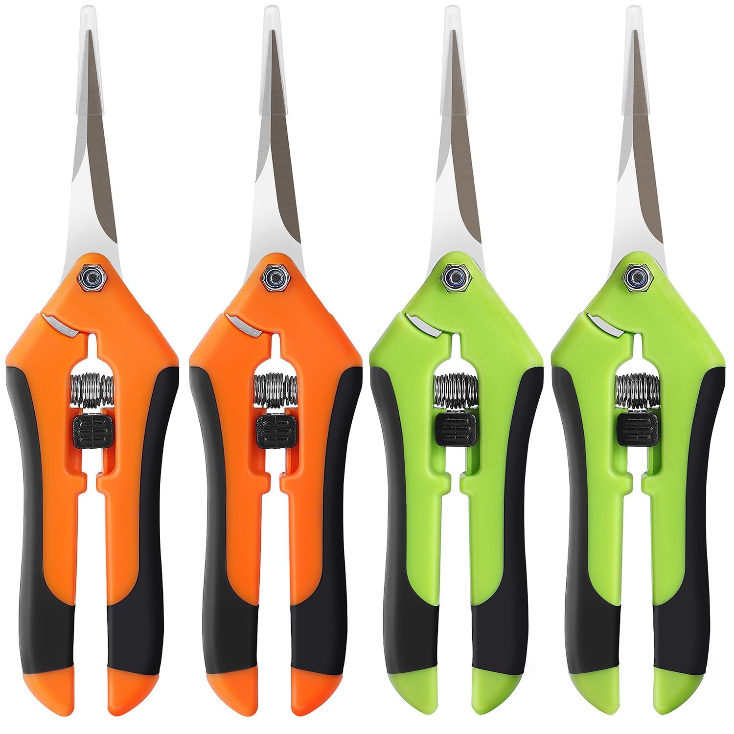 BEoffer 4 Pack Pruning Shears, 6.5 Inch Garden Scissors Orange Green