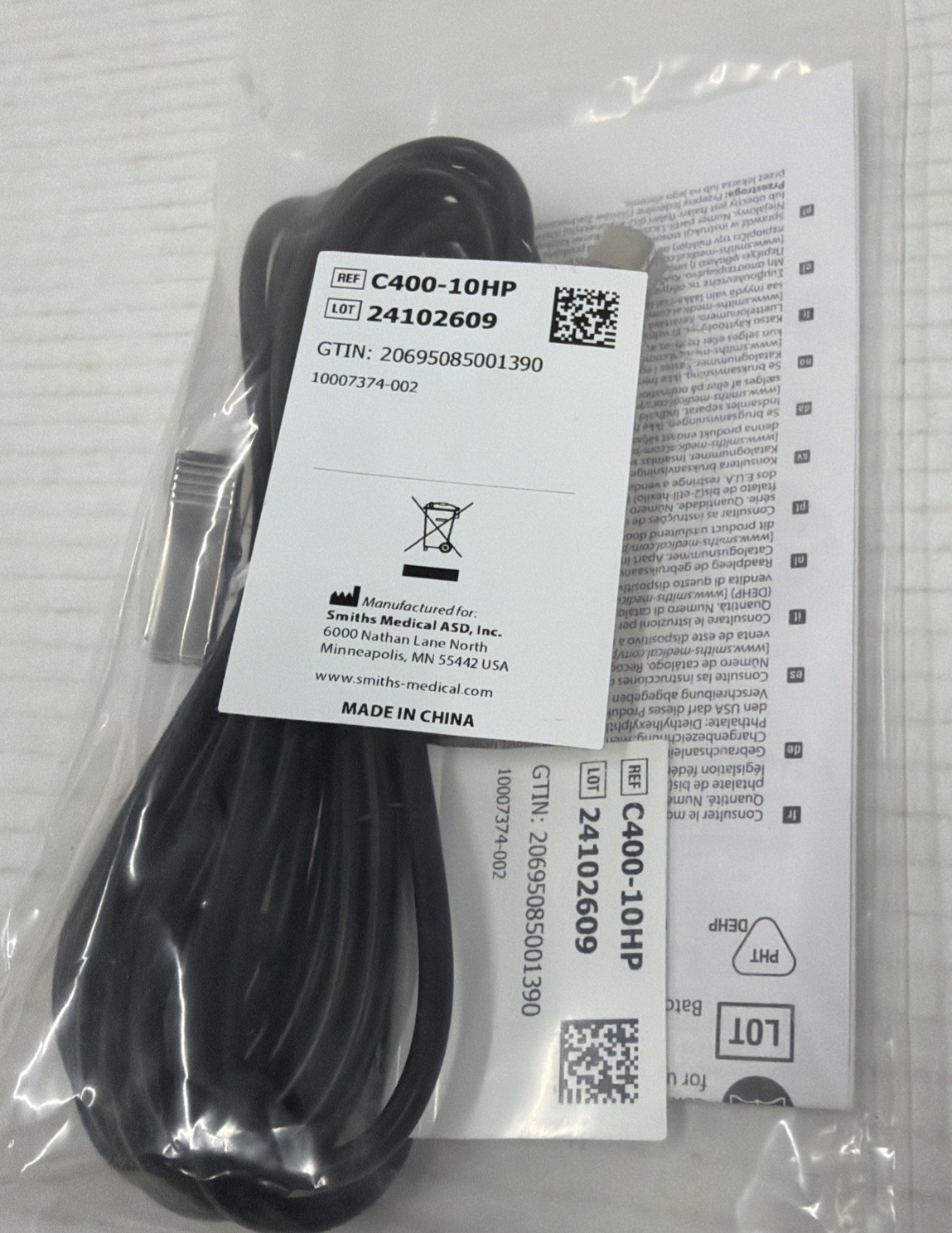 Smiths Medical C400-10HP extension cable for temperature monitoring probes
