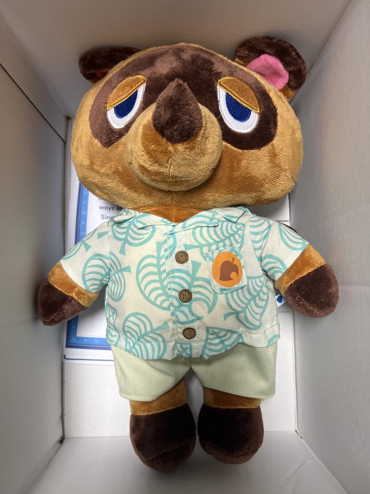 Build-A-Bear Nintendo Animal Crossing Tom Nook 18” Plush Doll with Leaf Shirt
