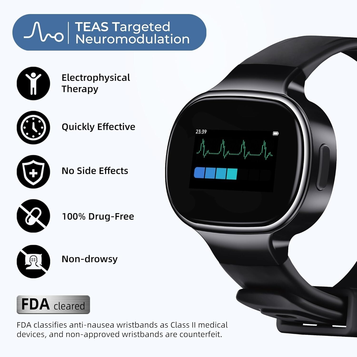 EmeTerm Smart Anti-Nausea Wristwatch Touchscreen Sickness Vomit Relief