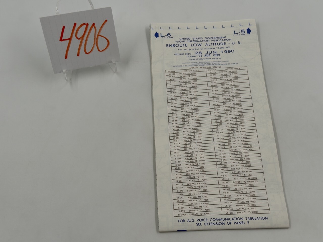 NOAA Sectional Aeronautical Chart Scale 1:500,000 Enroute Low Alt. 1990 L1-L8