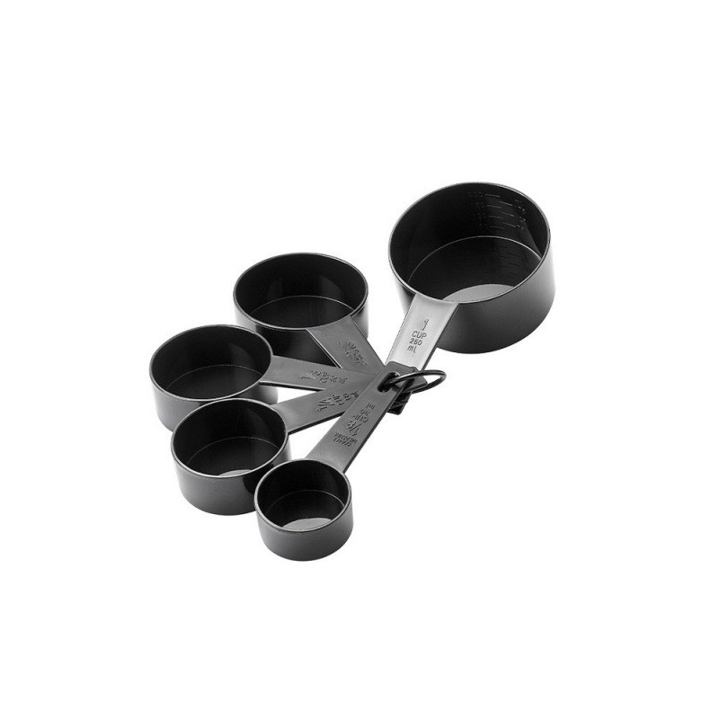Black Plastic Measuring Cup, Kitchen Baking Liquid Tool