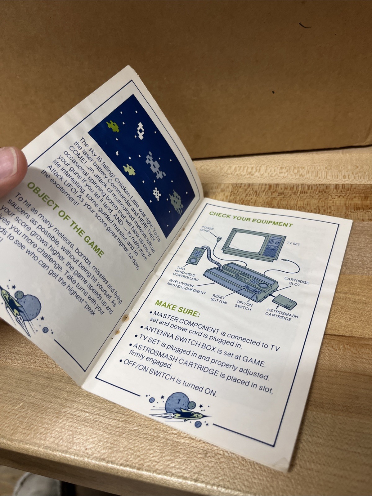 Astrosmash Intellivision Manual Only. EX Box 236