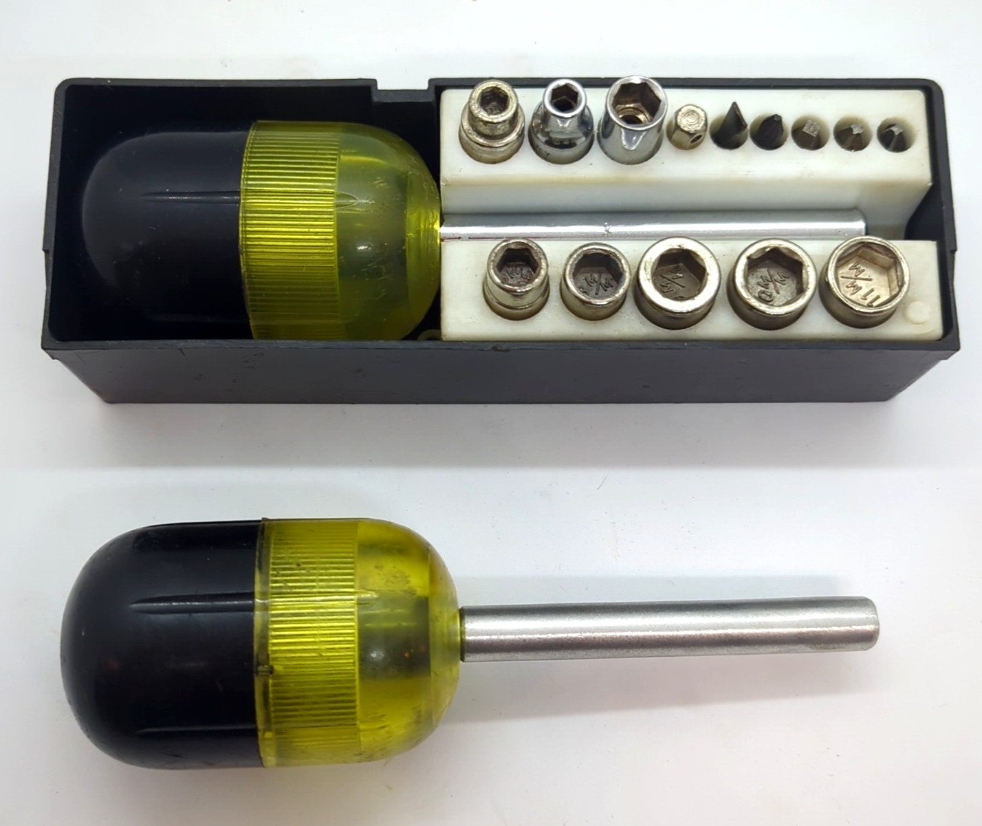 (2) Buffalo Super Driver - Bit & Sockets Ratcheting, 16 pc + Case SD-5 *Vintage*