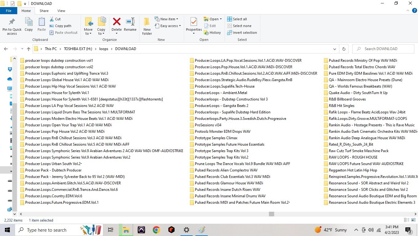 5TB hard drive full of loops, samples, refills, Rex, Native instrument programs