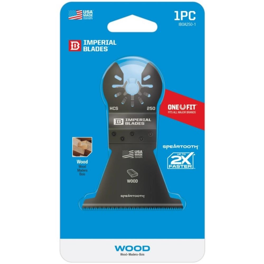 (J) Imperial Blades One Fit 2-1/2" Fast Wood HCS Oscillating Blade (IBOA250-1)