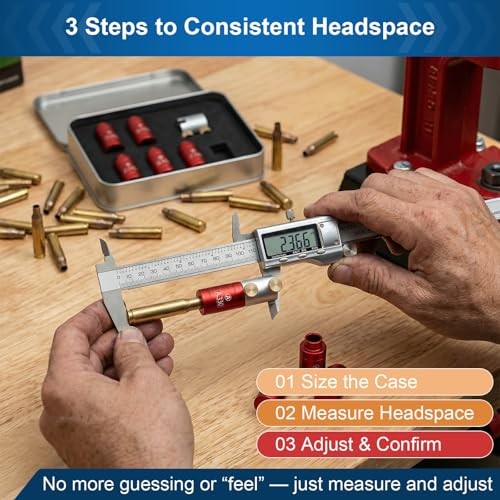 with 6 Bushings, Reloading Supplies and Headspace Gauge Comparator Kit