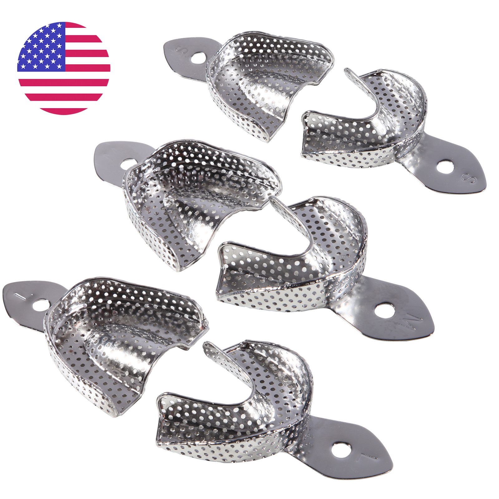 6 Dental Impression Trays set PERFO Denture Instruments PR