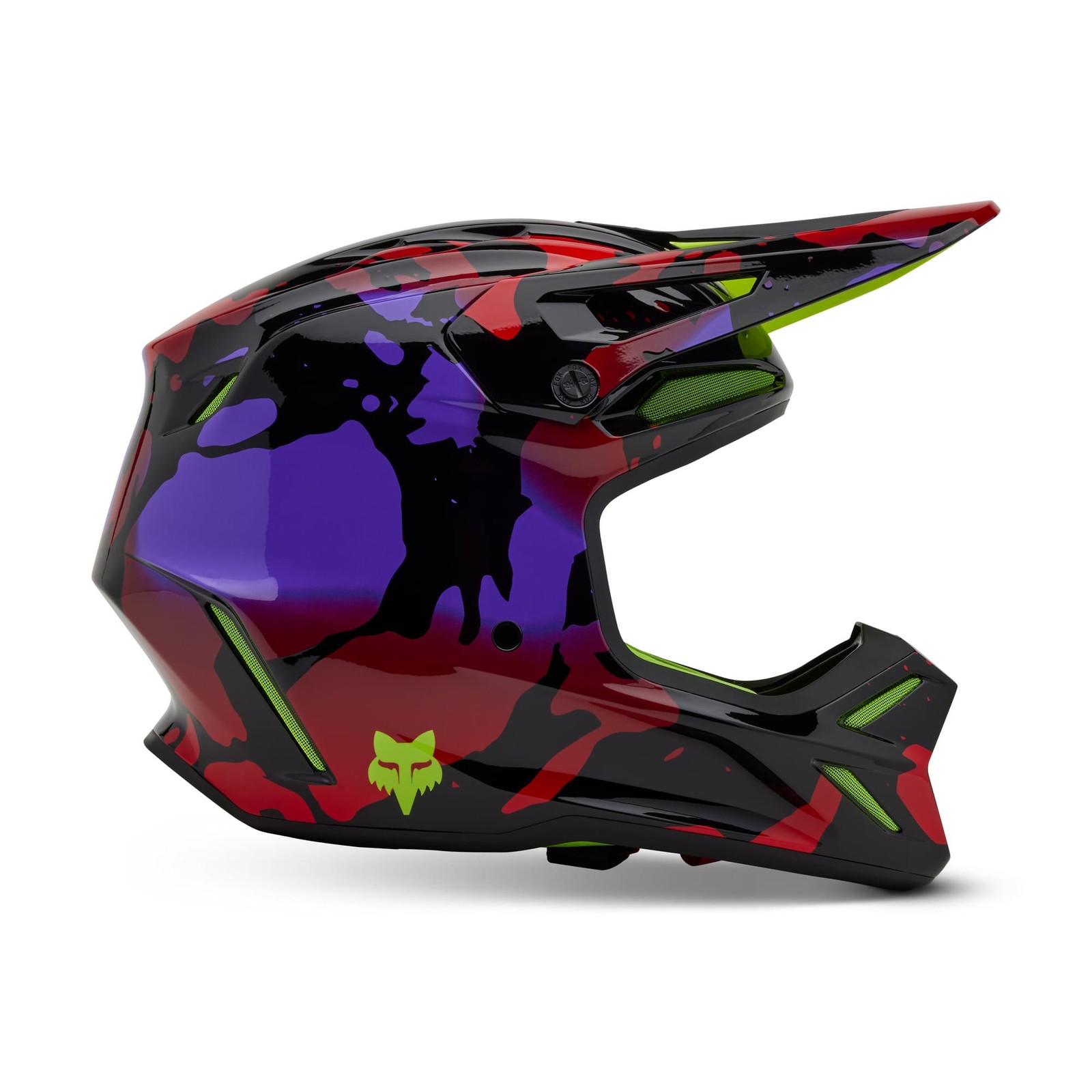 Fox Racing V3 Throttle Helmet (Fluorescent Yellow) (XX-Large) 32998-130-2X