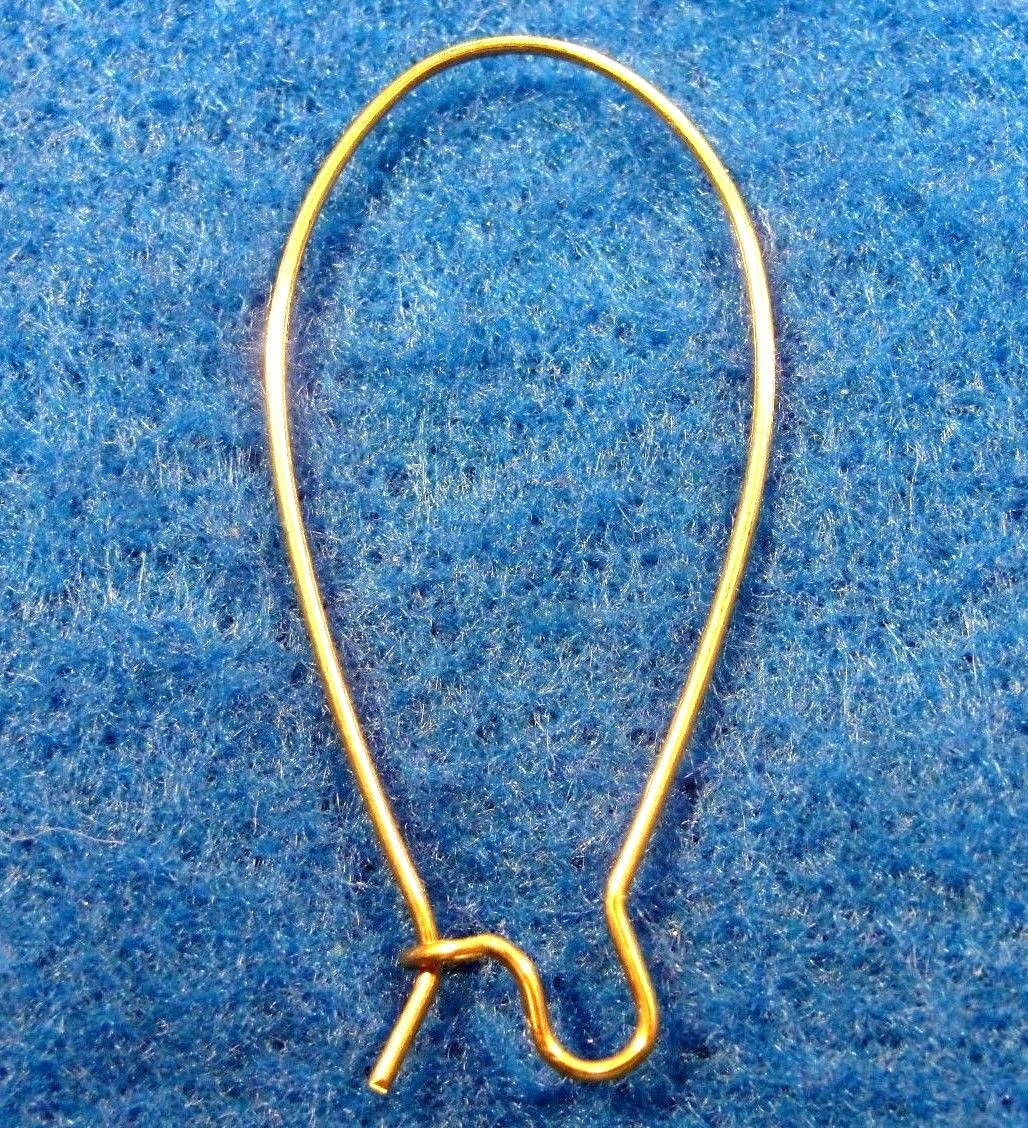 20Pcs. Unplated BRASS KIDNEY 43mm Earwires Hook Tibetan Earrings EK21