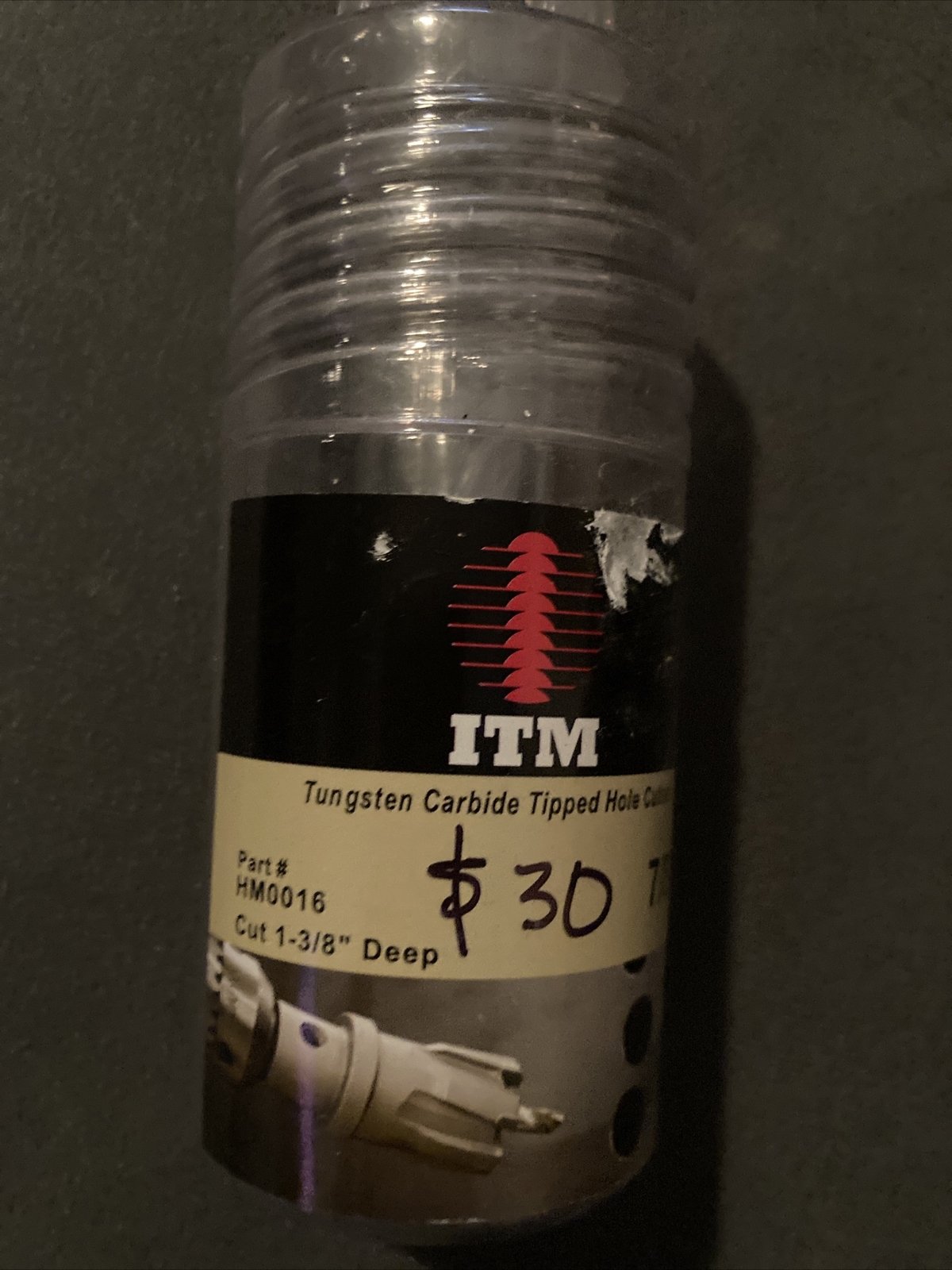 ITM HM0016 Tungsten Carbide Tipped Hole Cutter 7/8" Cut 1- 3/8" Deep