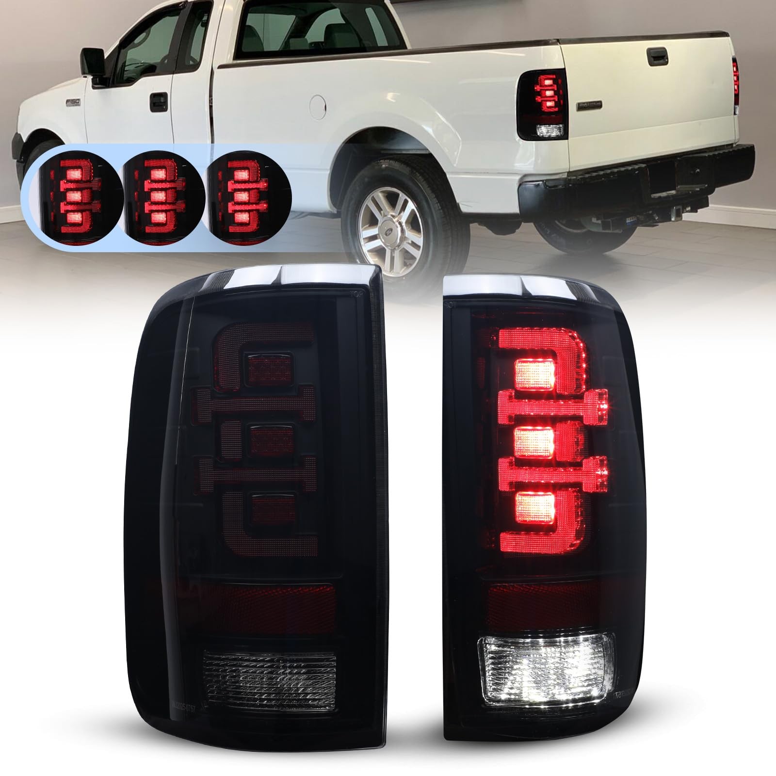 LED Taillights for 2008 Ford F-150 Styleside Model, Rear Lights with Sequential