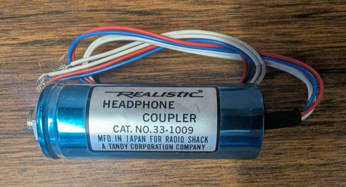 Vintage Stereo Headset Coupler Realistic Radio Shack 33-1009 NOS #2