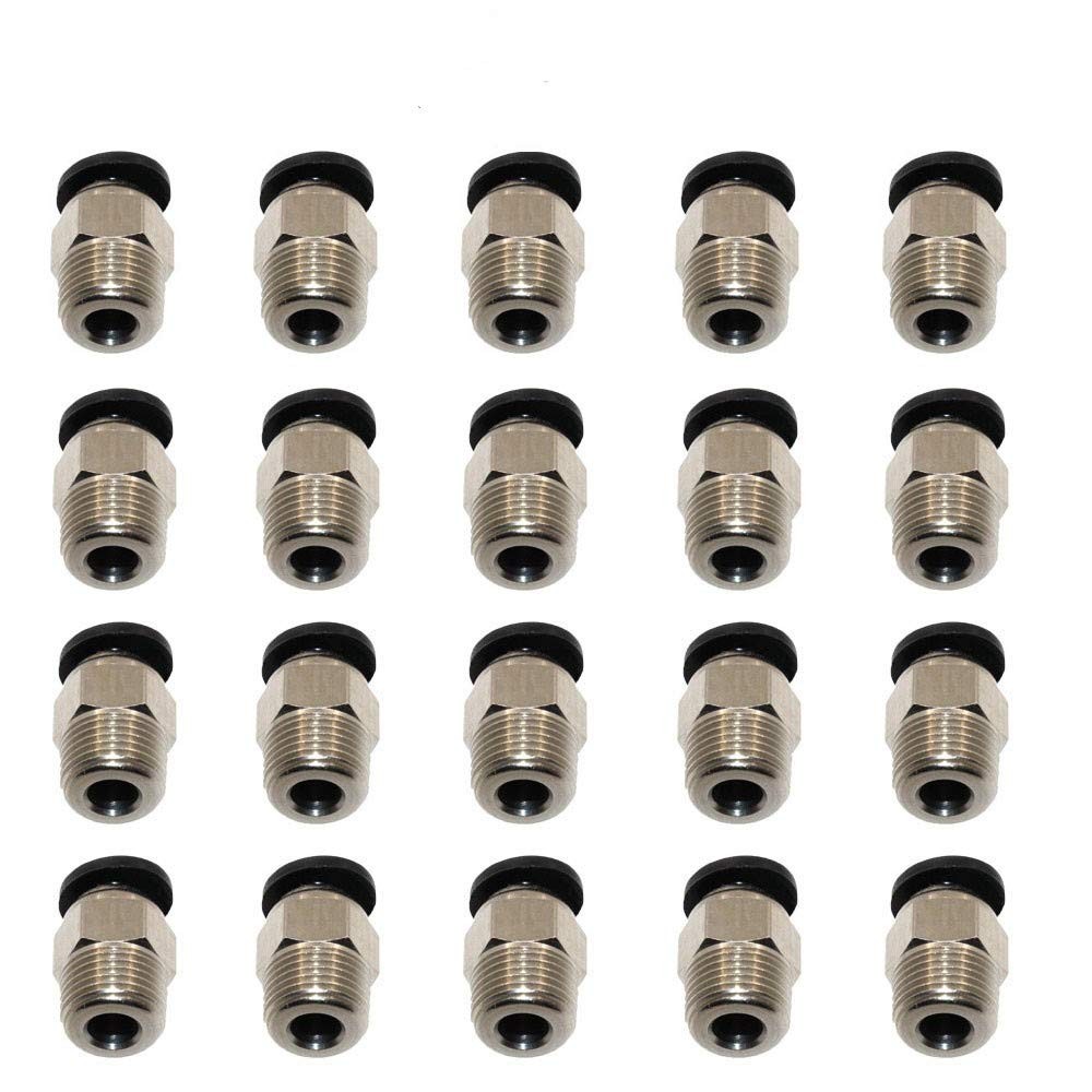3Dman PC4-M10 Male Straight Pneumatic PTFE Tube Push in Quick Fitting Connector
