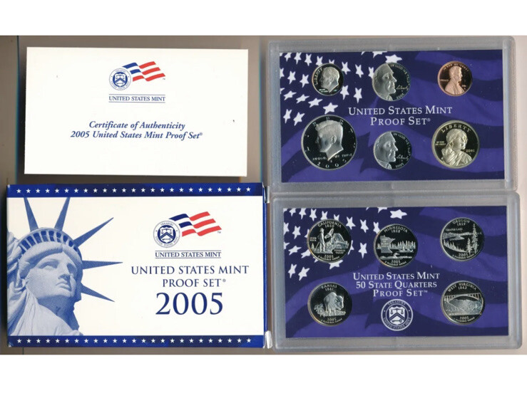 2005 U S MINT SET With QUARTER PROOF COIN SET