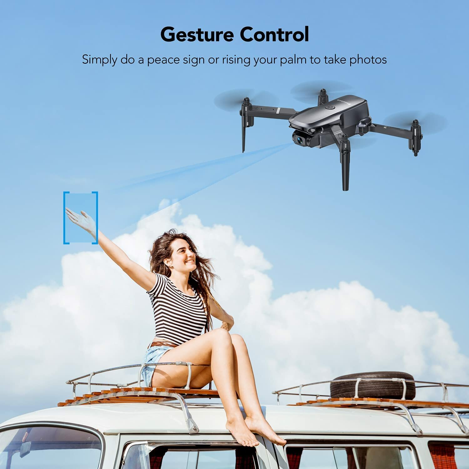 Sansisco D15 Mini Drone 1080P HD Camera Wifi Remote Control Foldable Quadcopter