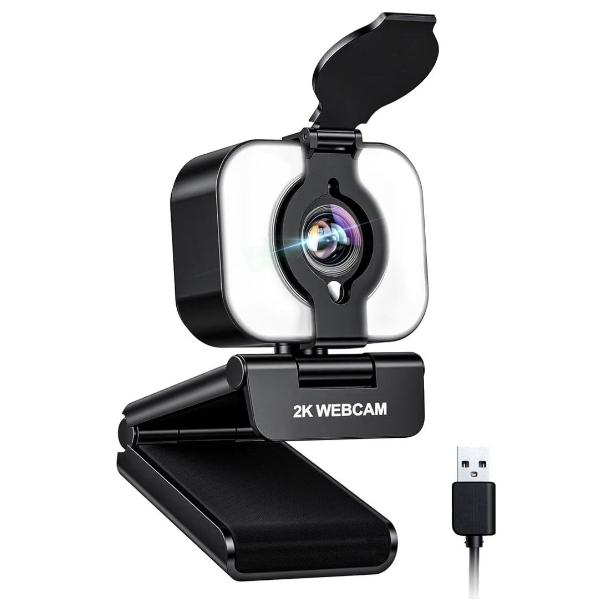2K QHD 2560x1440 USB Webcam w/ Autofocus, Mic, Fill Light, Privacy Cover