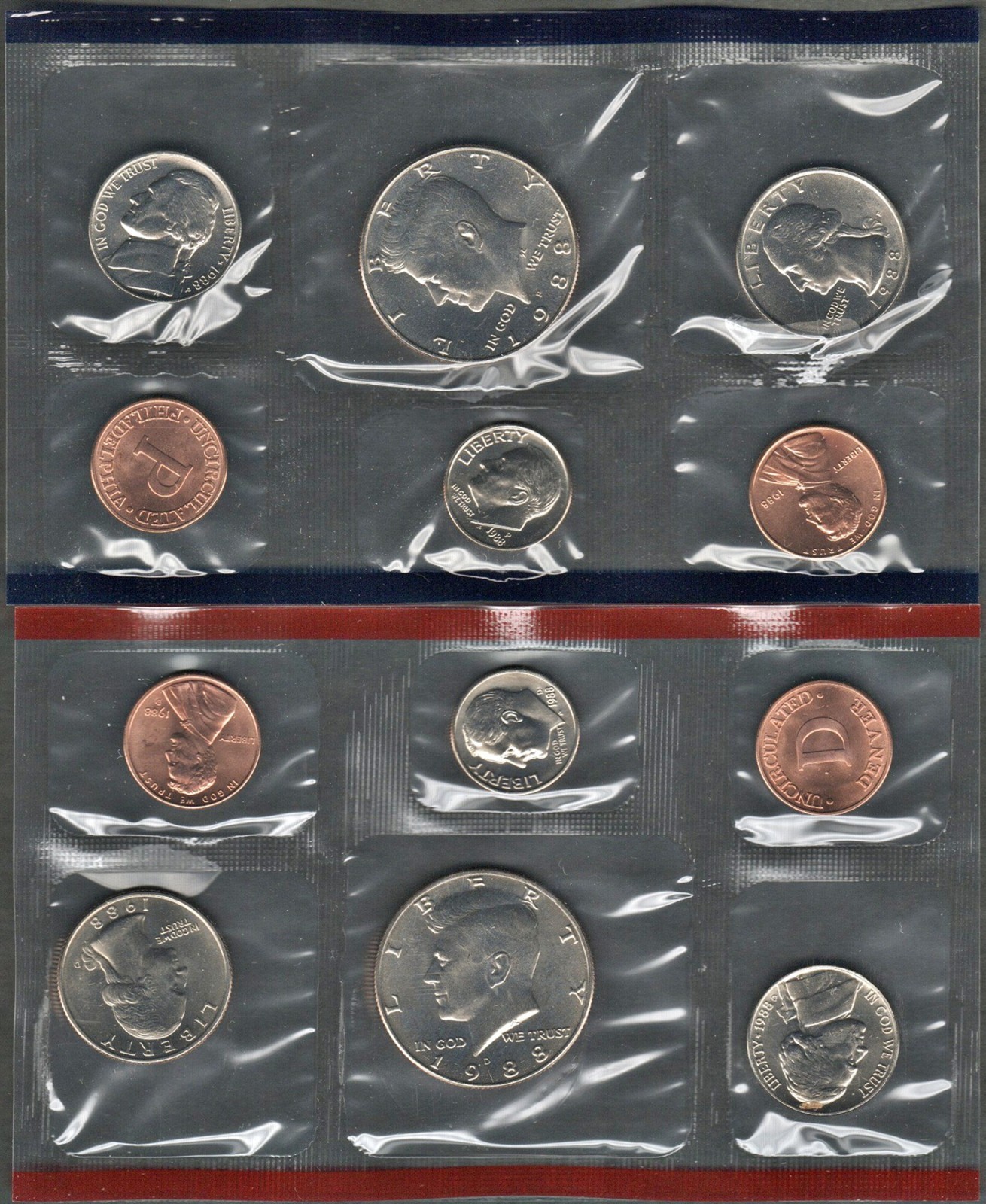 1988 UNCIRCULATED SET IN ORIGINAL US MINT PACKAGING (10 PC)