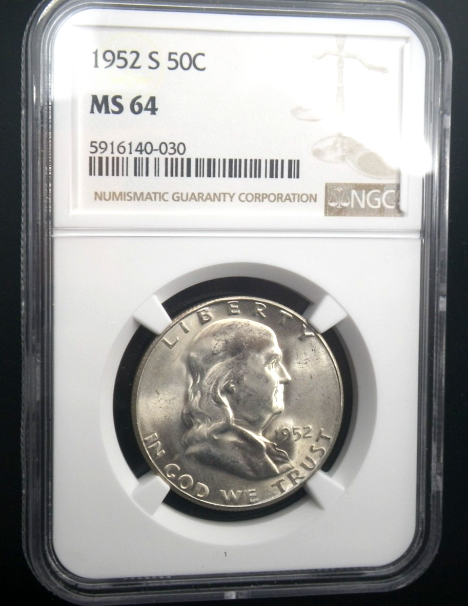 1952 S Half Dollar NGC MS64