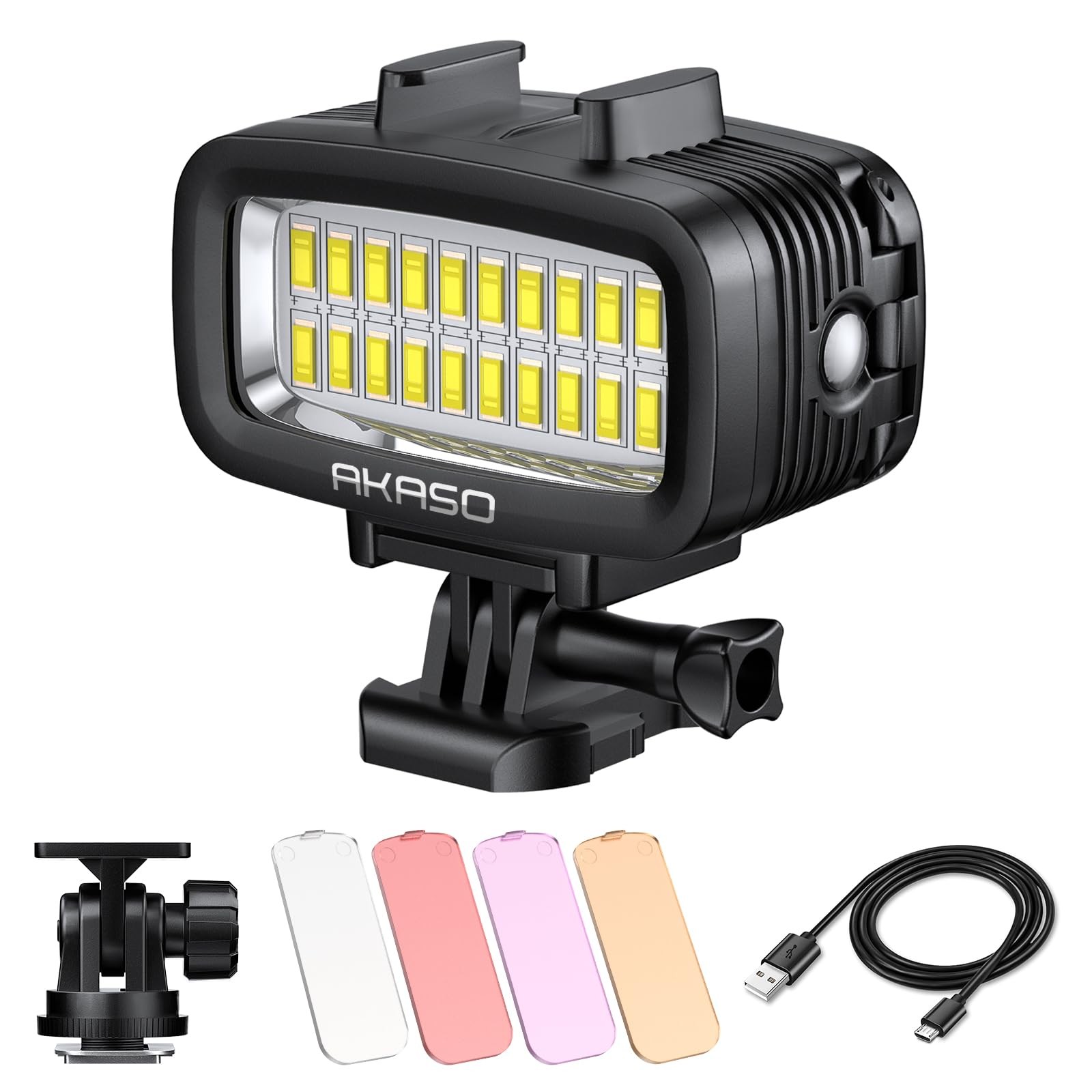 Underwater Light 131ft Waterproof Diving Light with 4 Color Filters
