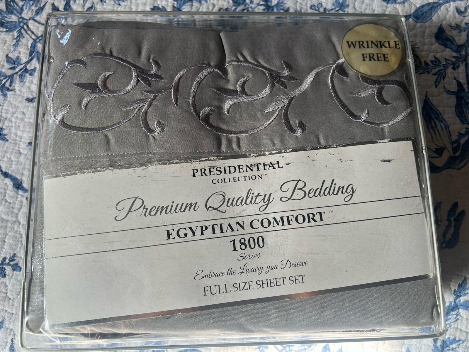 Presidential Collection Egyptian Comfort Full Size Sheet Set Wrinkle Free Gray