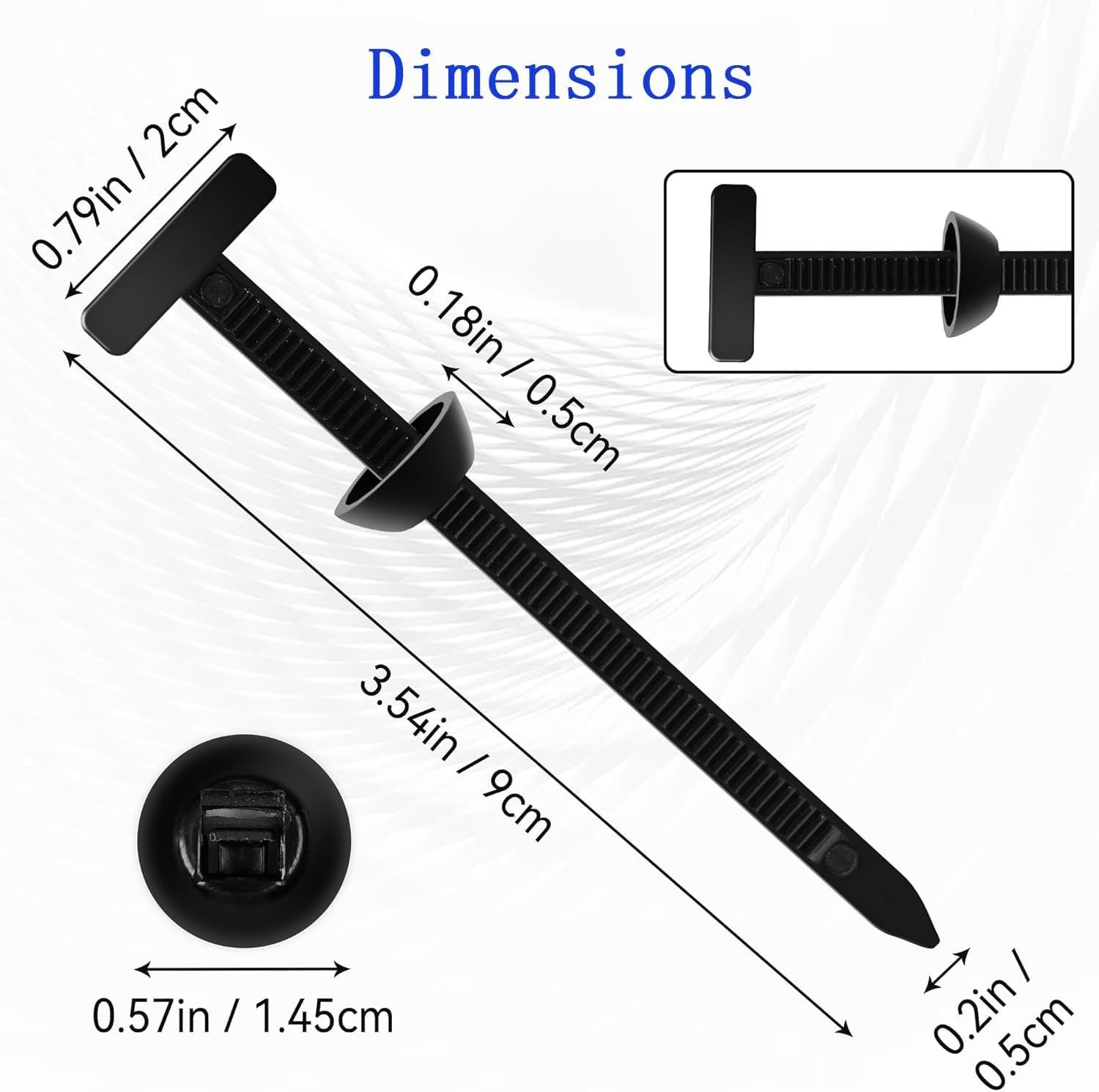 100 pcs Nylon Universal Cable Ties Buckle – Black 1st Generation - 100pcs