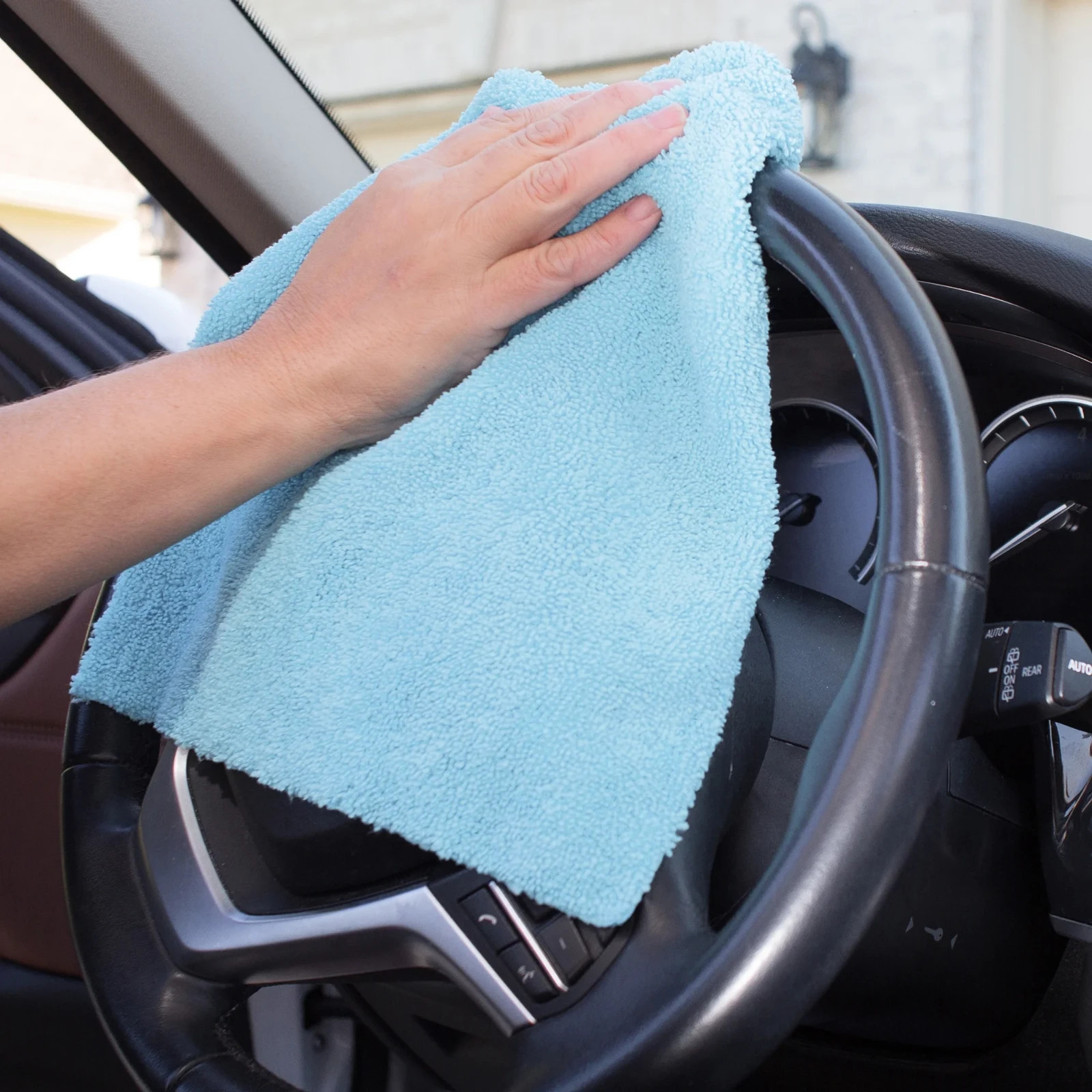 (4 pack) Auto Drive 14" x 14" Multipurpose Microfiber Towels, Multicolor, 30 Pcs