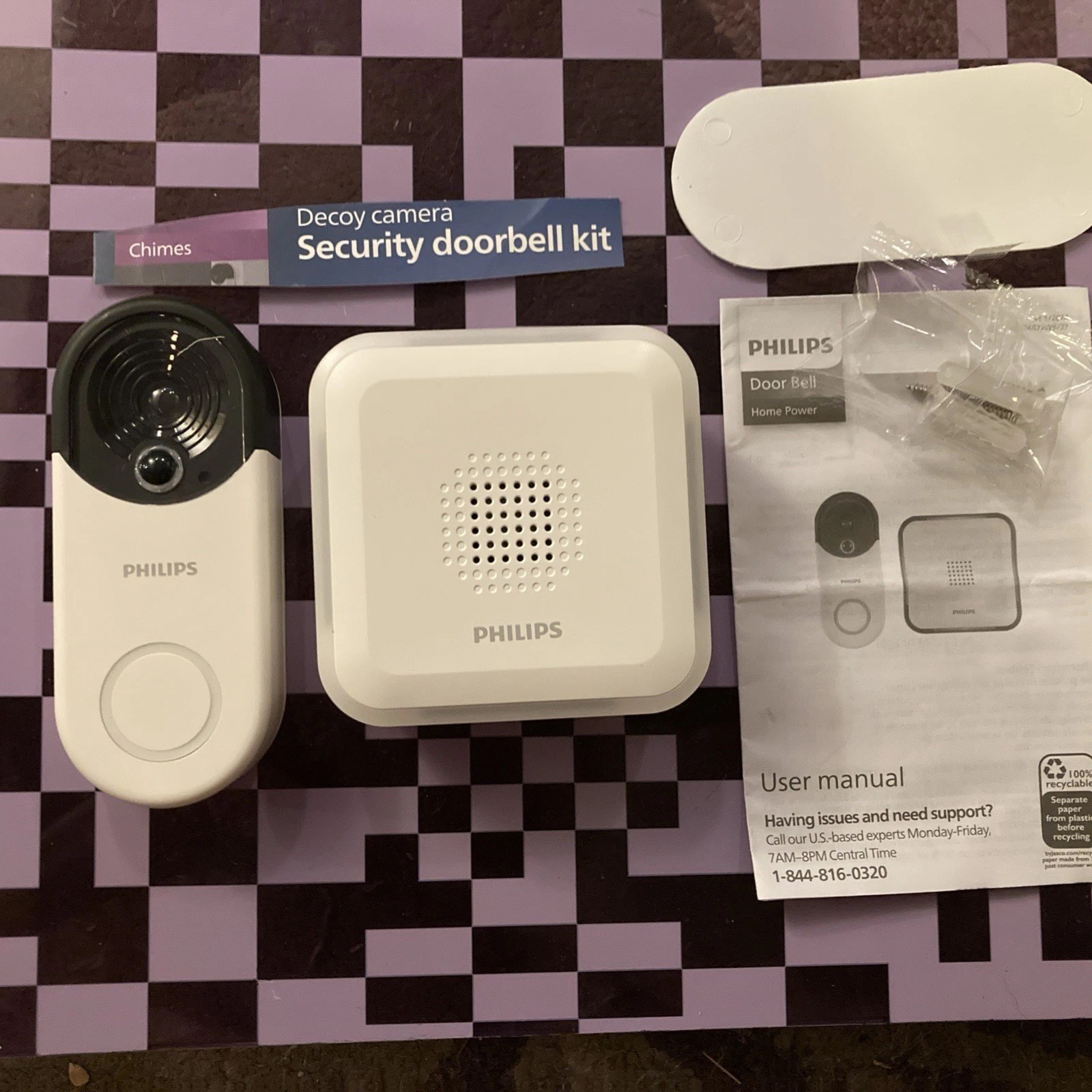 Philips Wireless Security Doorbell Chime Kit, Decoy Camera, Motion-Activated