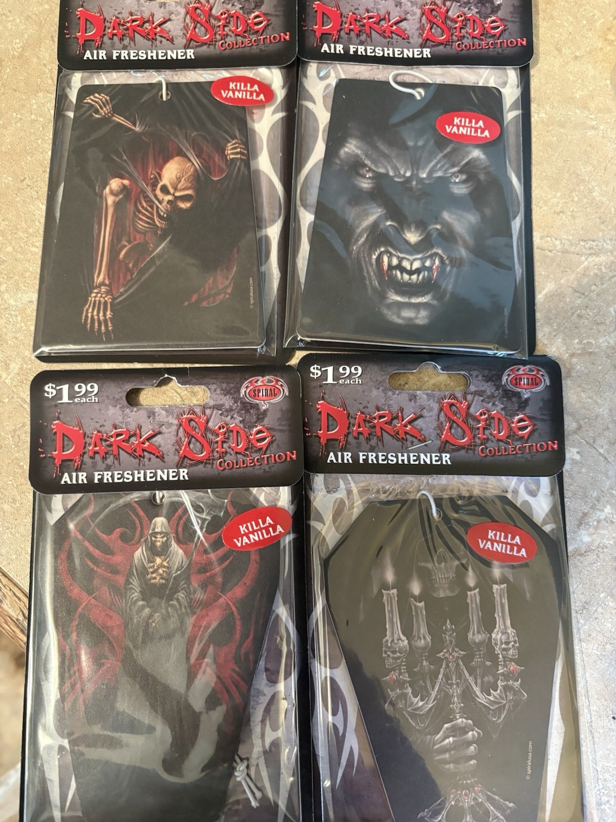 NOS Lot of 4 Air Freshners from Spiral Dark Side Collection 2008 unopened