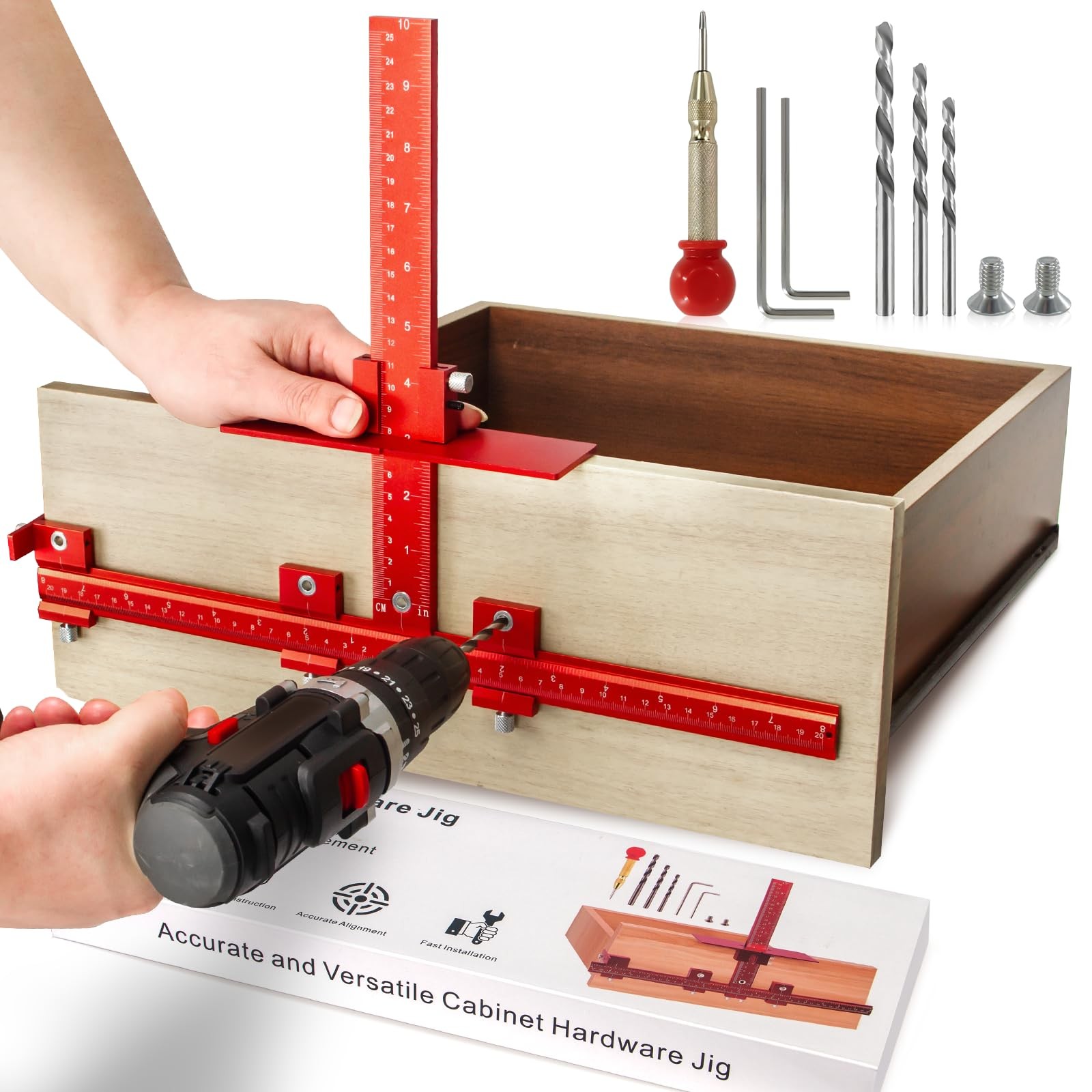 Aluminum Cabinet Hardware Jig Tool for Handles Pulls Knobs, Cabinet Pull Jig