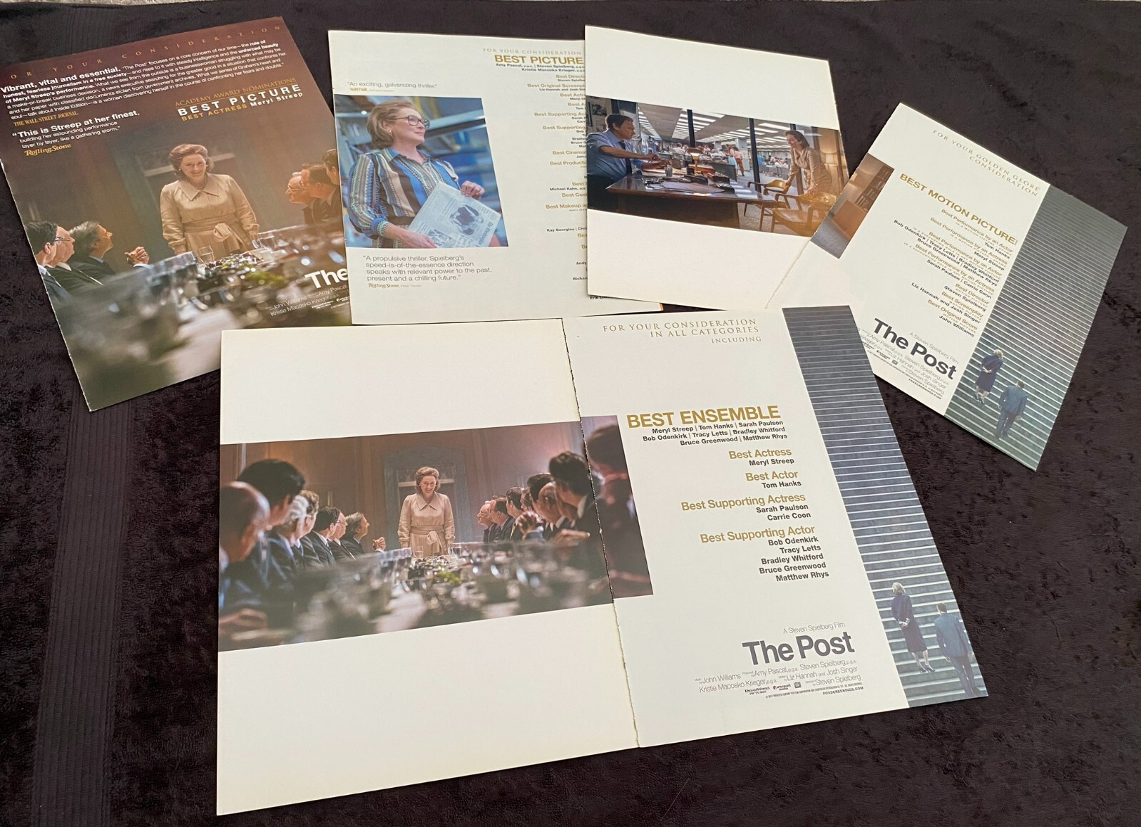 THE POST five Oscar ads for Best Picture, Steven Spielberg for Best Director