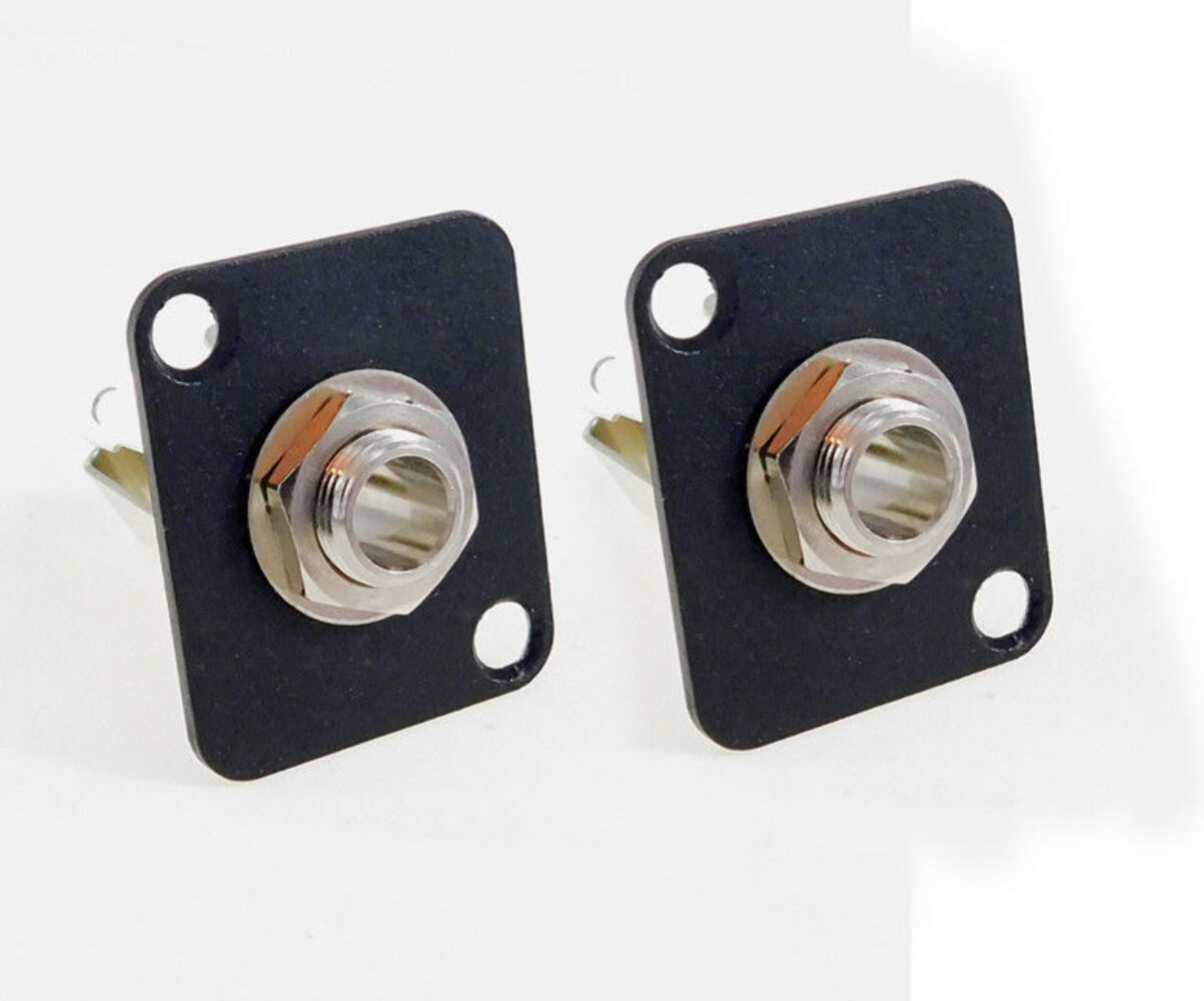 (2 PACK) PROCRAFT D-12B D Type Panel Mount Plate w/ 1) Switchcraft #12B 1/4" TRS